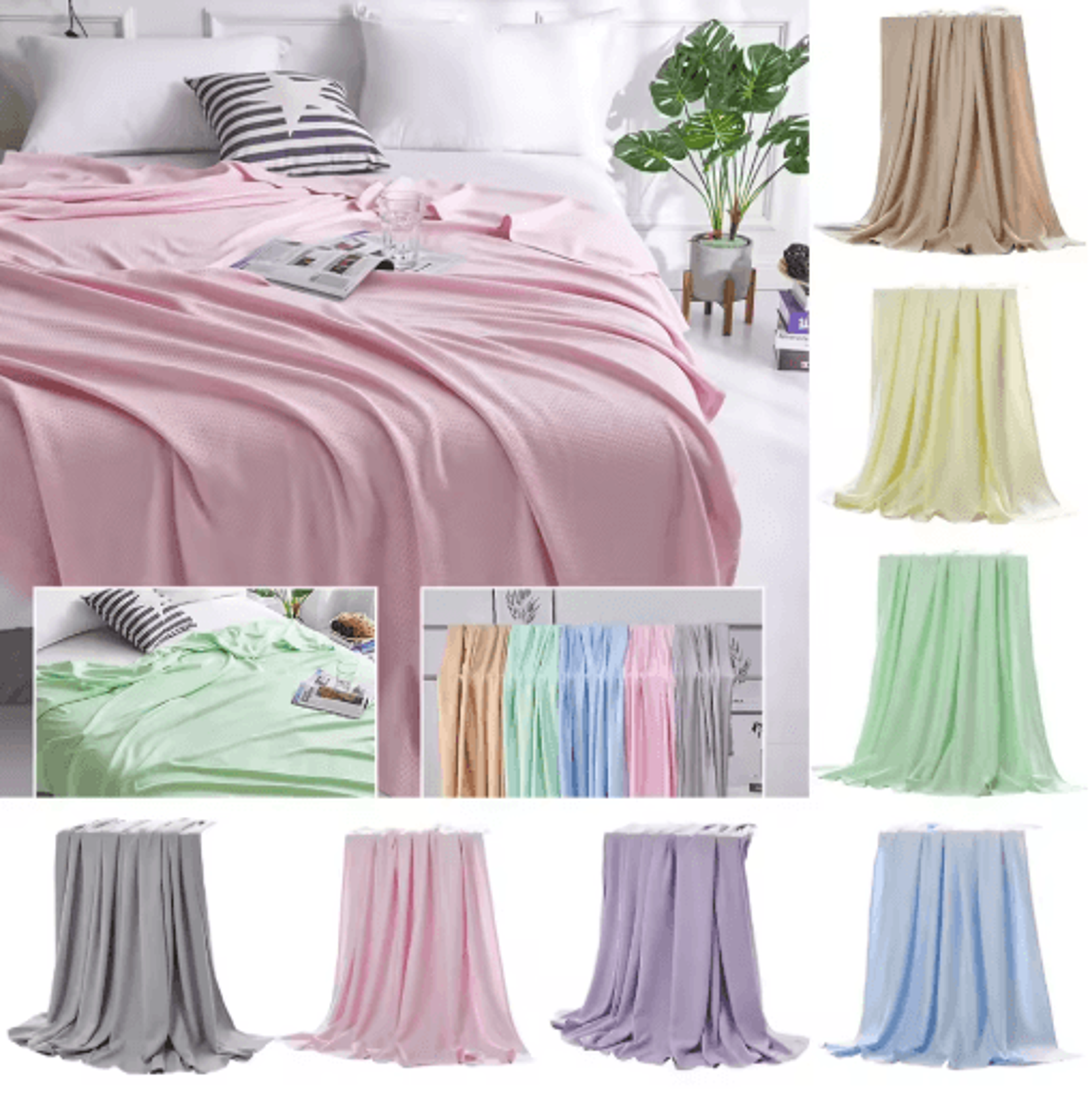 bamboo fiber summer cooling blanket – lightweight breathable air conditioning quilt