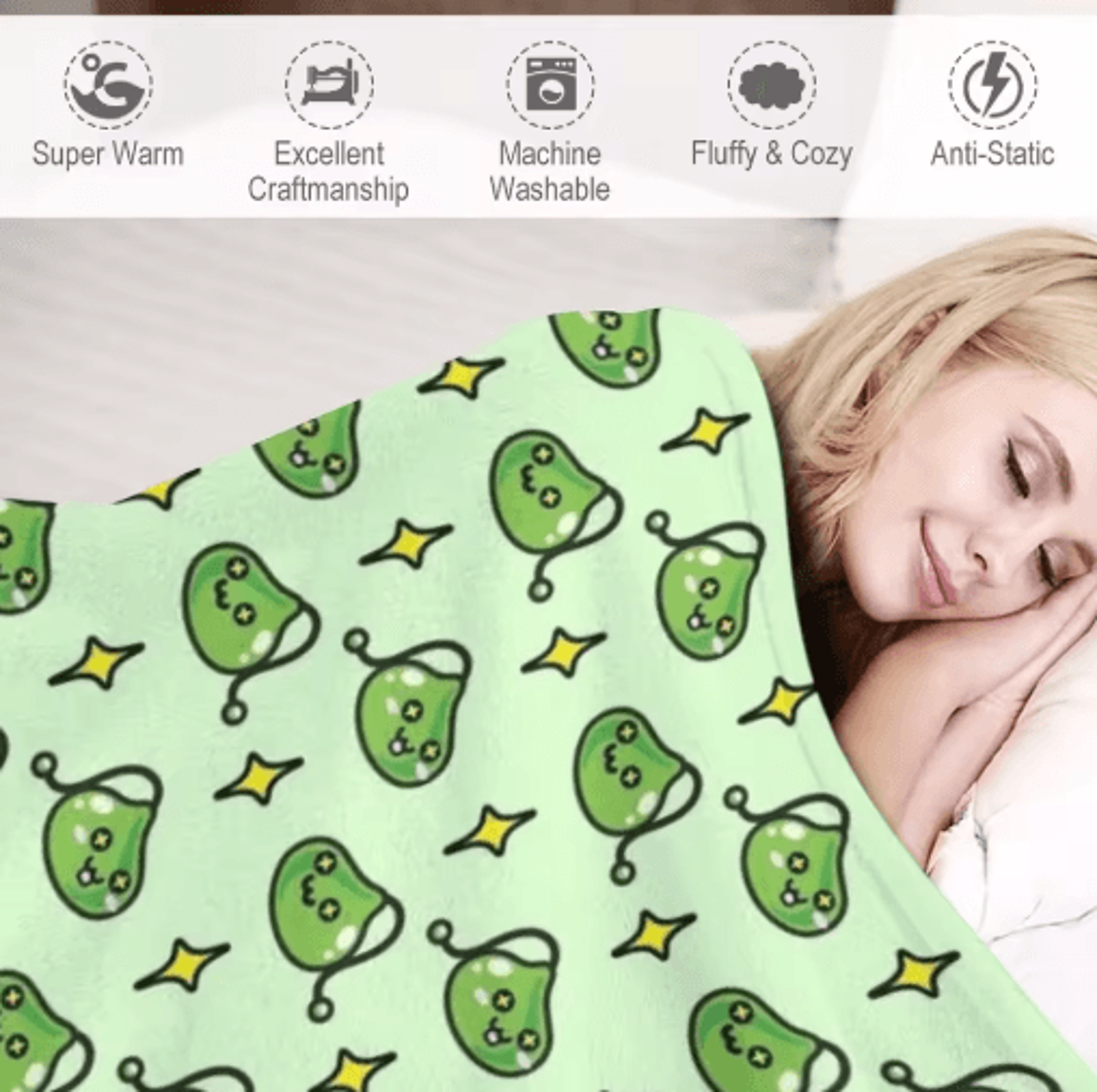 cute maplestory slime throw blanket – fluffy gaming sofa & bed cover