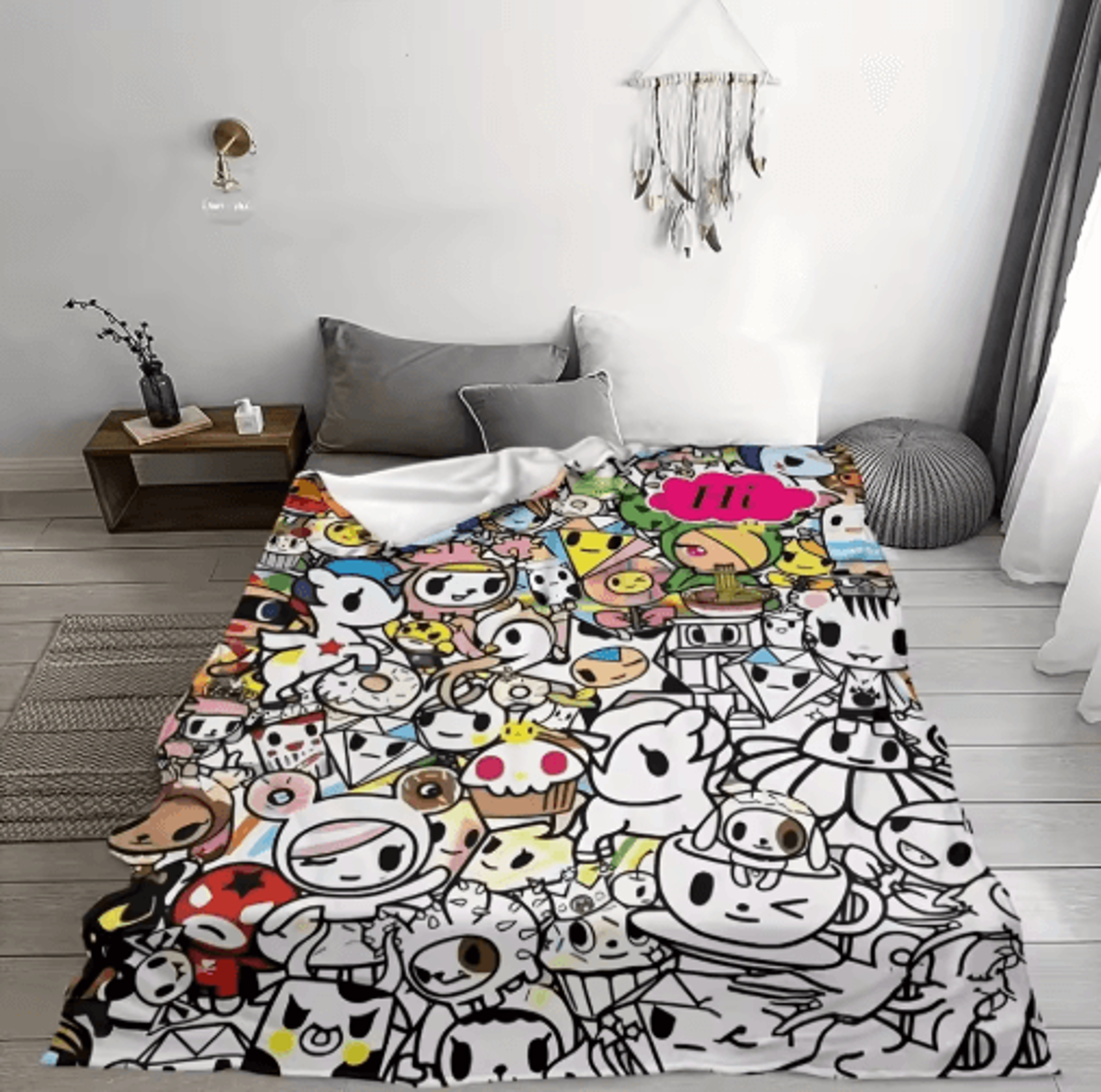 diy coloring & doodle blanket – 100x150cm interactive graffiti lambswool throw