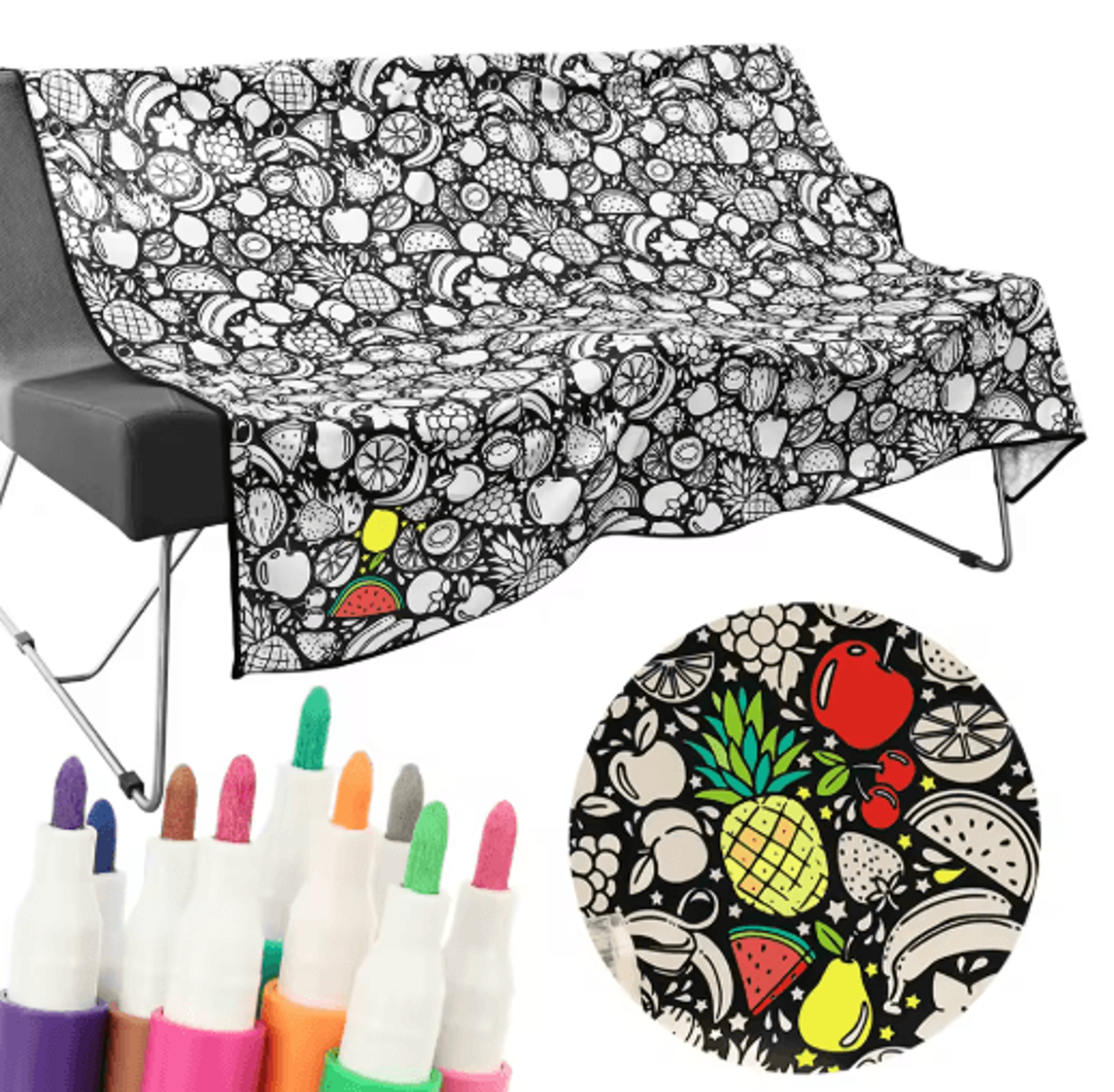 diy coloring blanket with 24 markers – creative personalized art throw