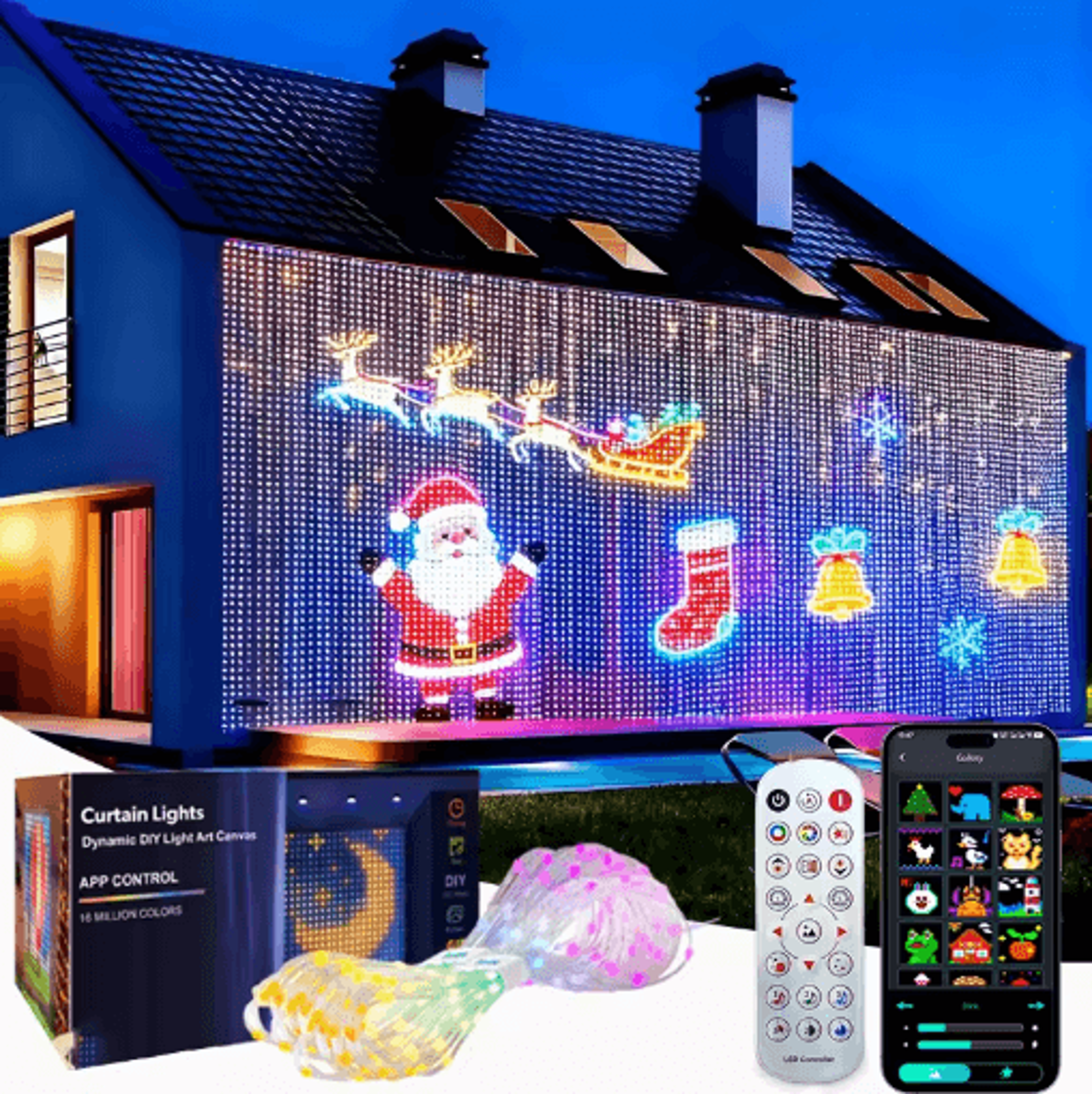smart led curtain lights – app-controlled music sync diy fairy lights
