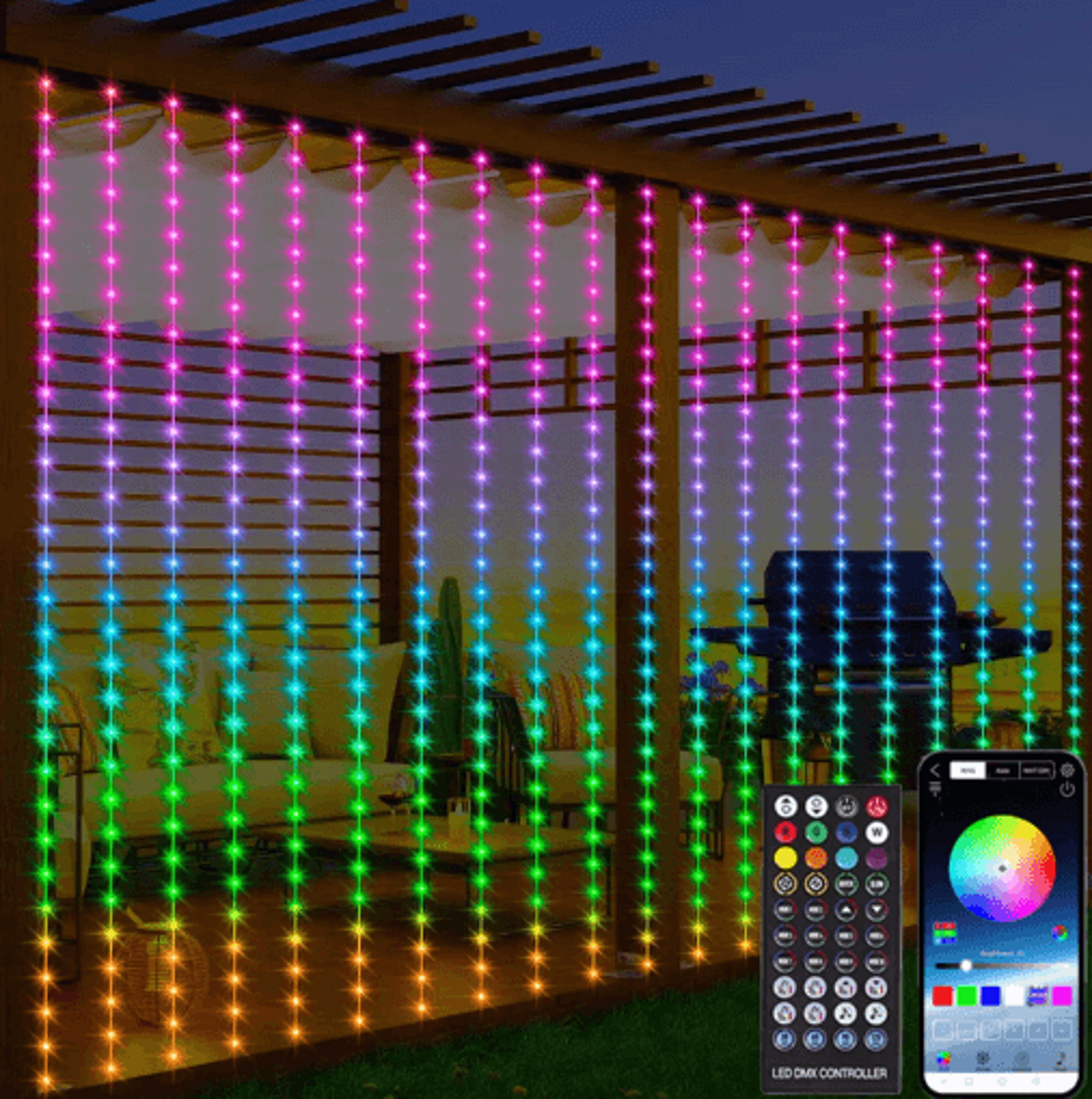3m rgb smart led curtain lights – app & remote controlled fairy lights