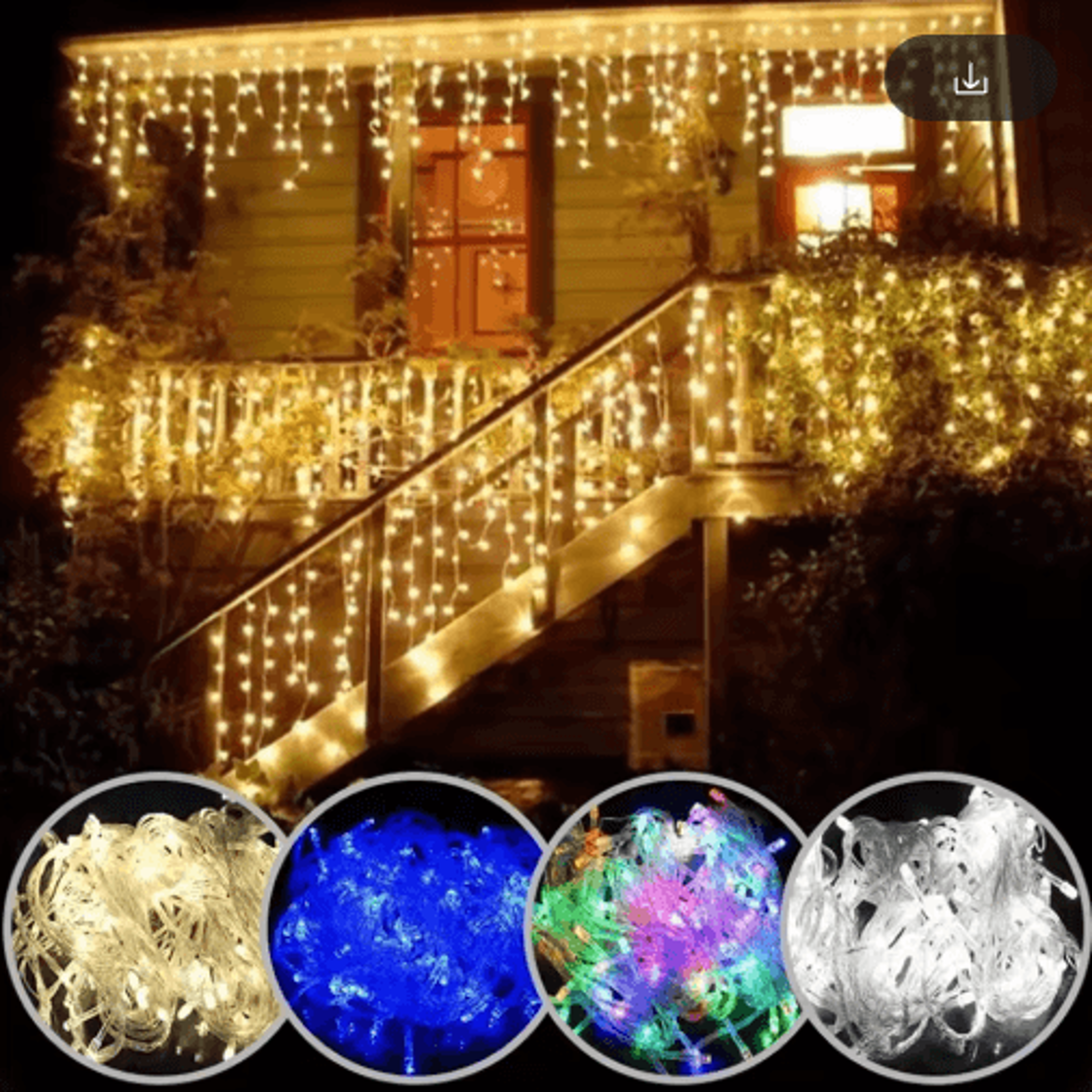 5m christmas waterfall led lights outdoor curtain string lights for garden & eaves