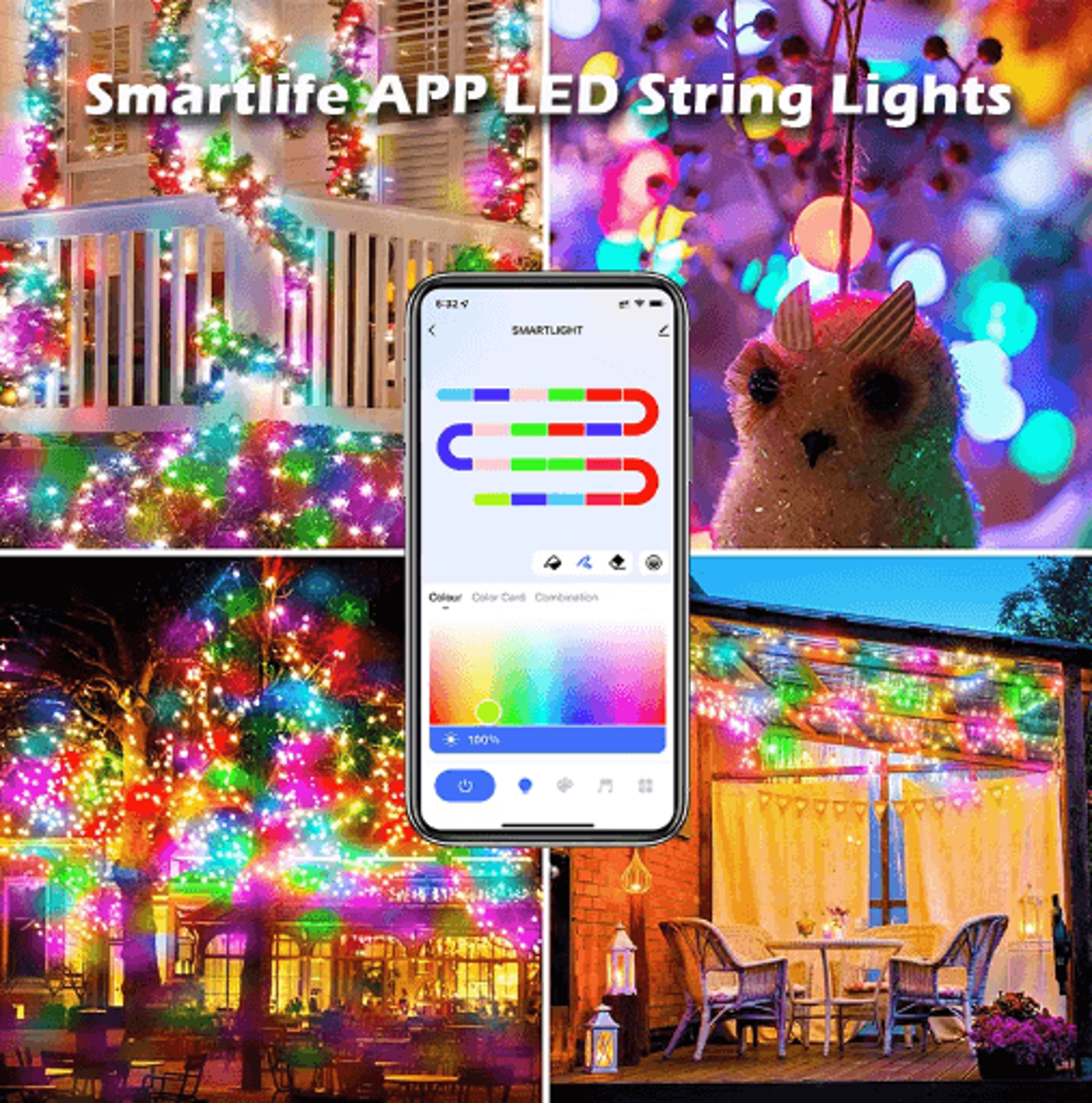 moon & star led curtain lights – celestial christmas garland & fairy lights