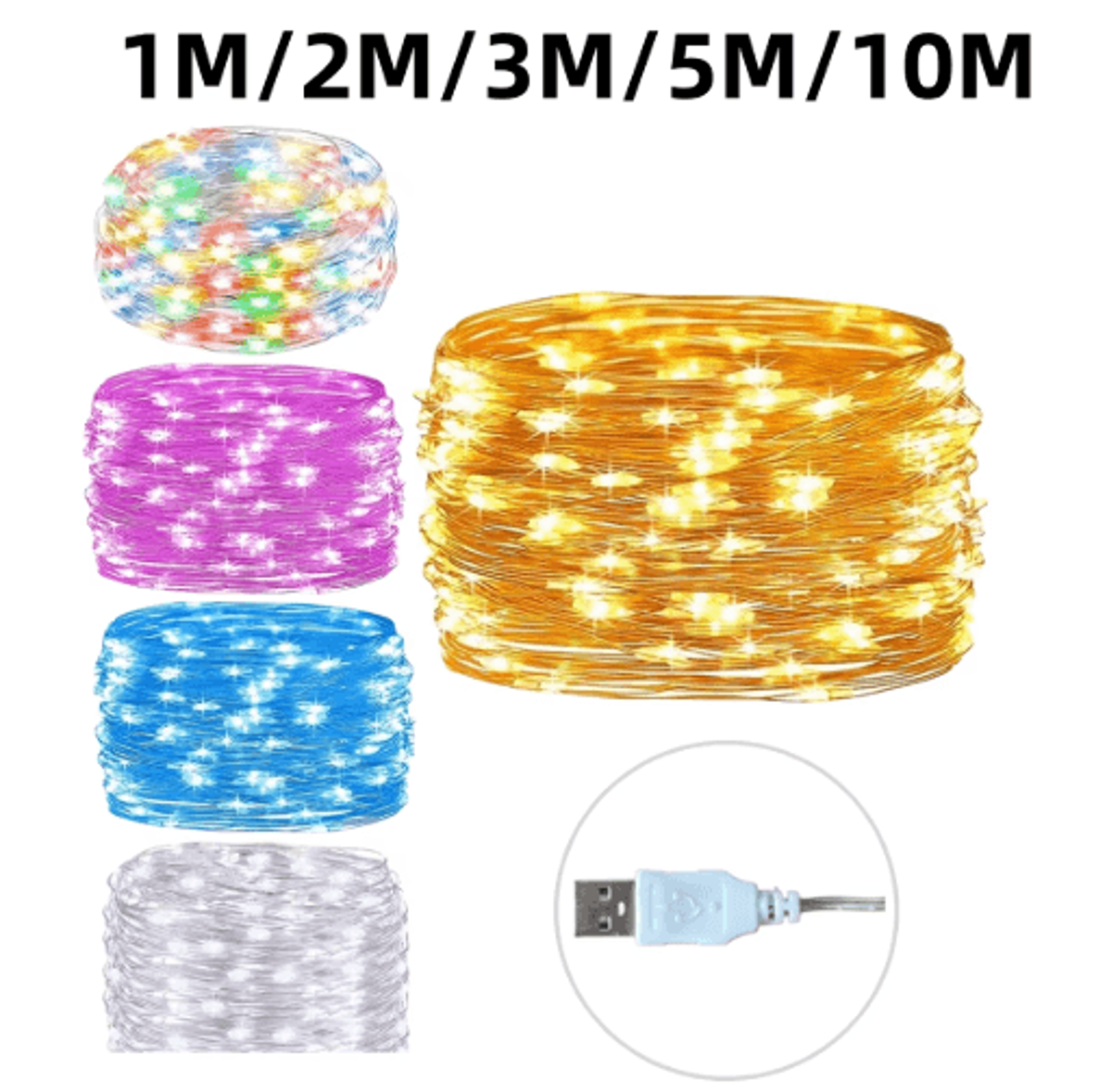 5m/10m usb led fairy lights – waterproof copper wire christmas garland