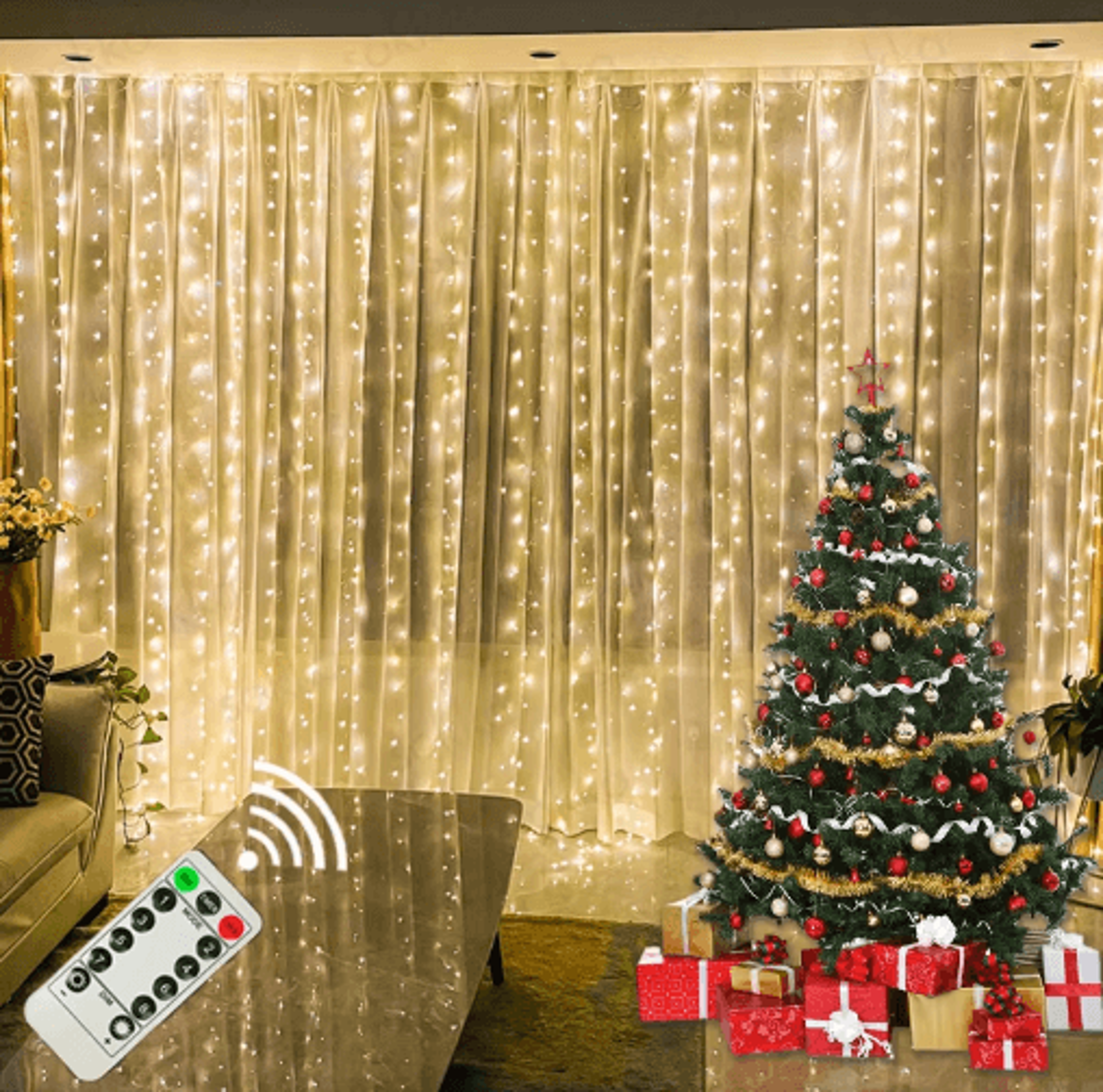 usb christmas curtain lights – remote control led fairy garland
