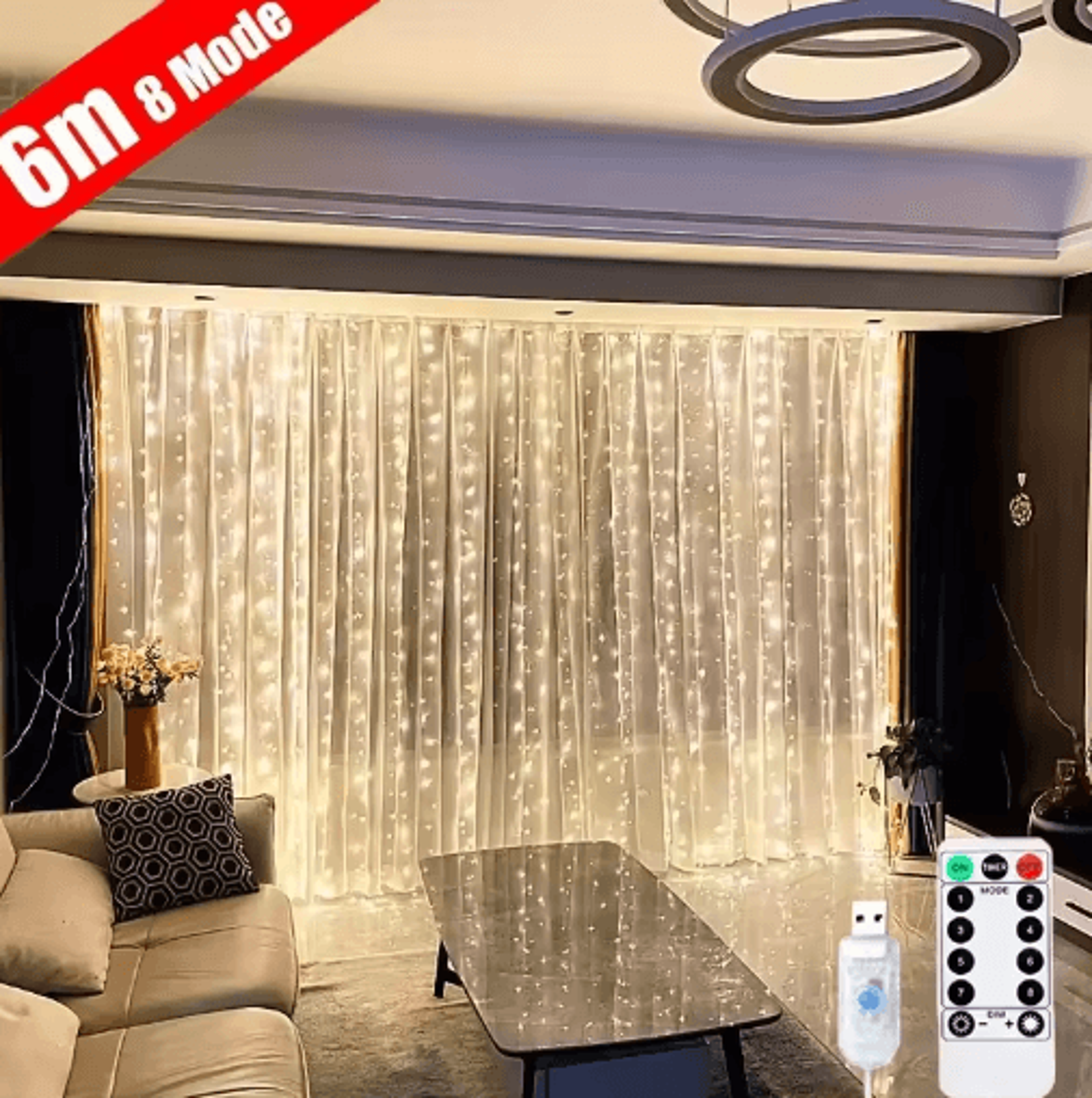 3m/4m/6m usb led curtain lights – remote fairy garland for holidays