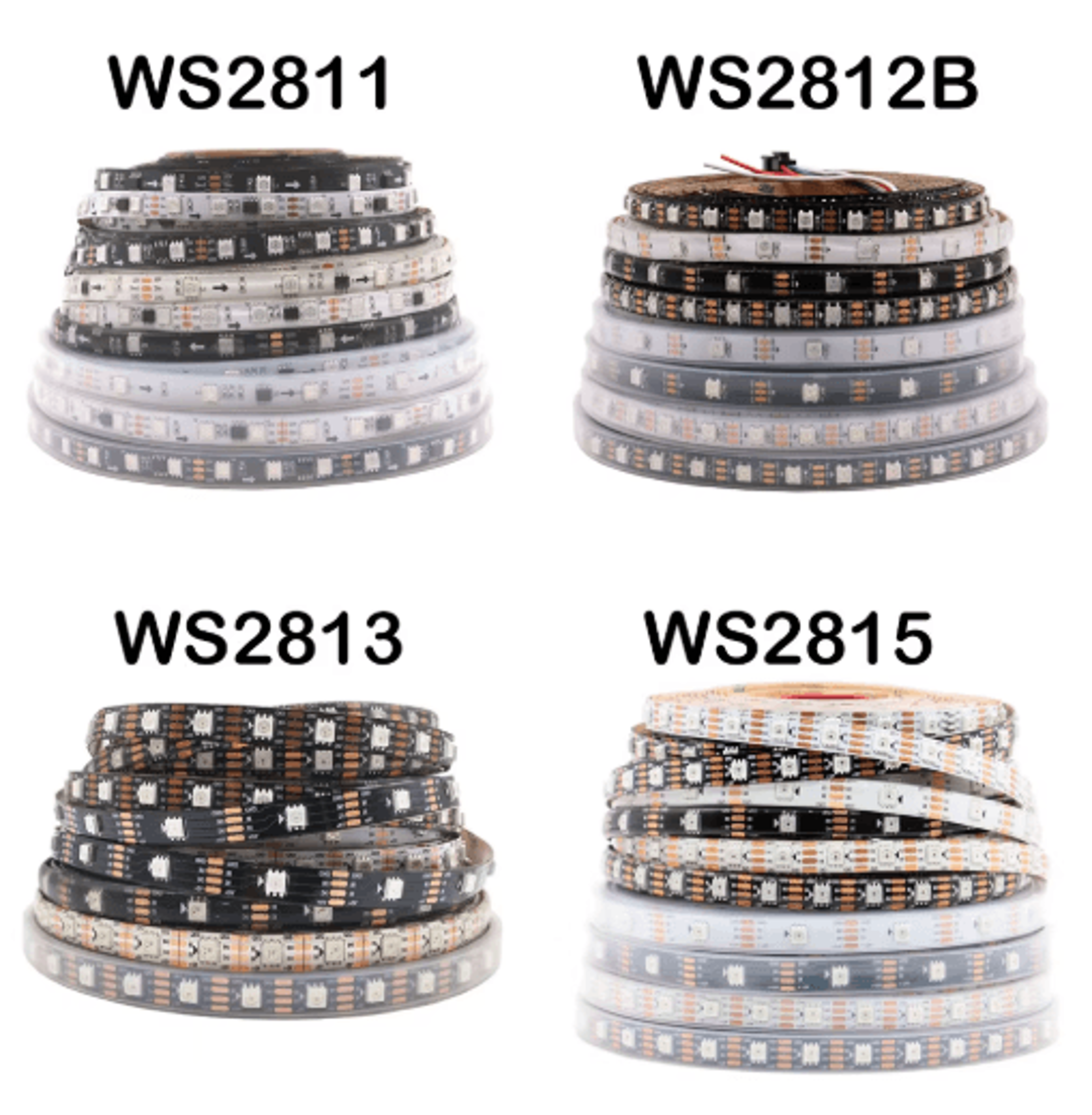 ws2811/ws2812b/ws2813/ws2815 rgbic led strip – individually addressable 5050 smart lighting