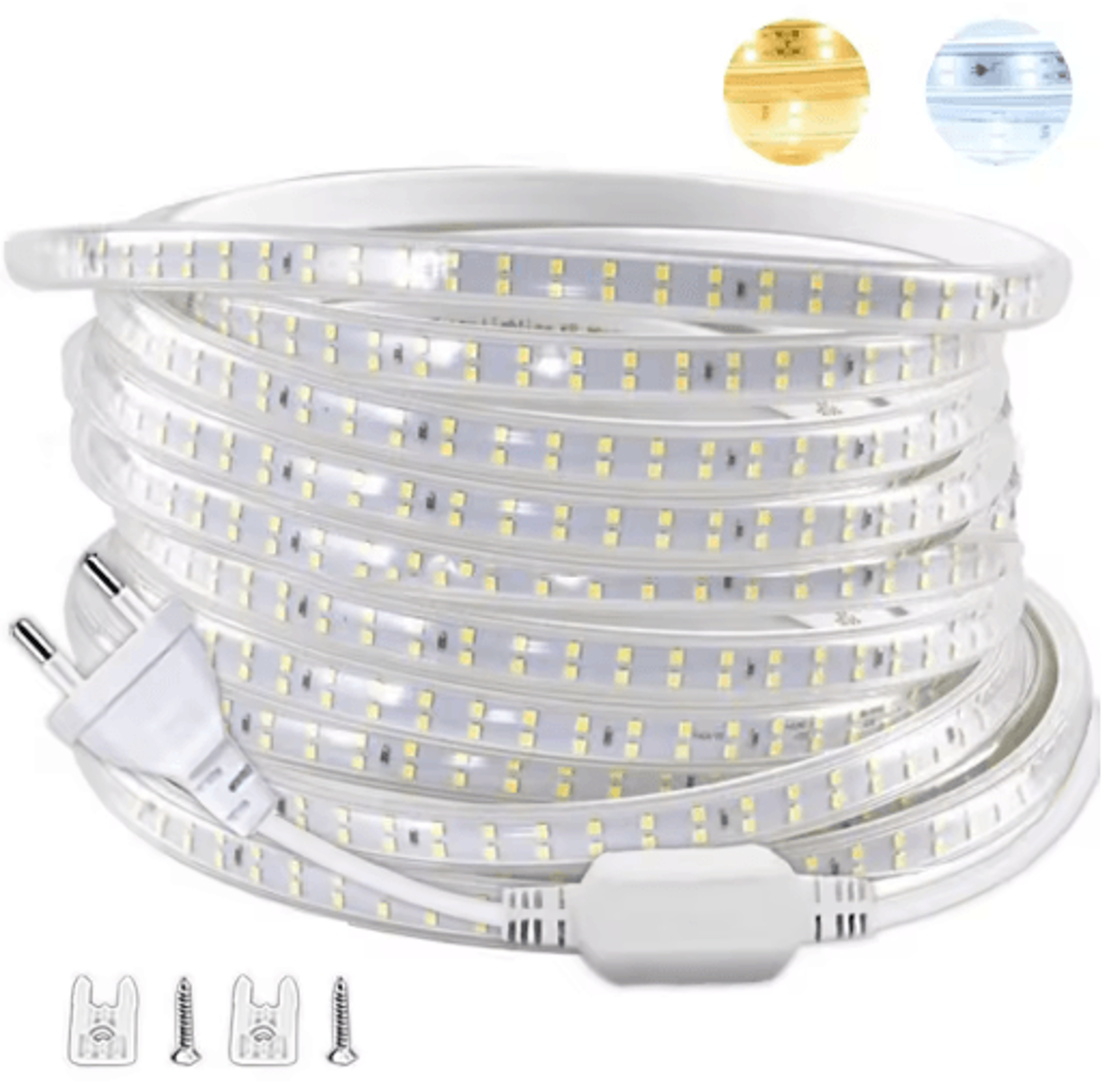 1–30m 220v led strip lights – waterproof 2835 flexible ribbon with eu plug
