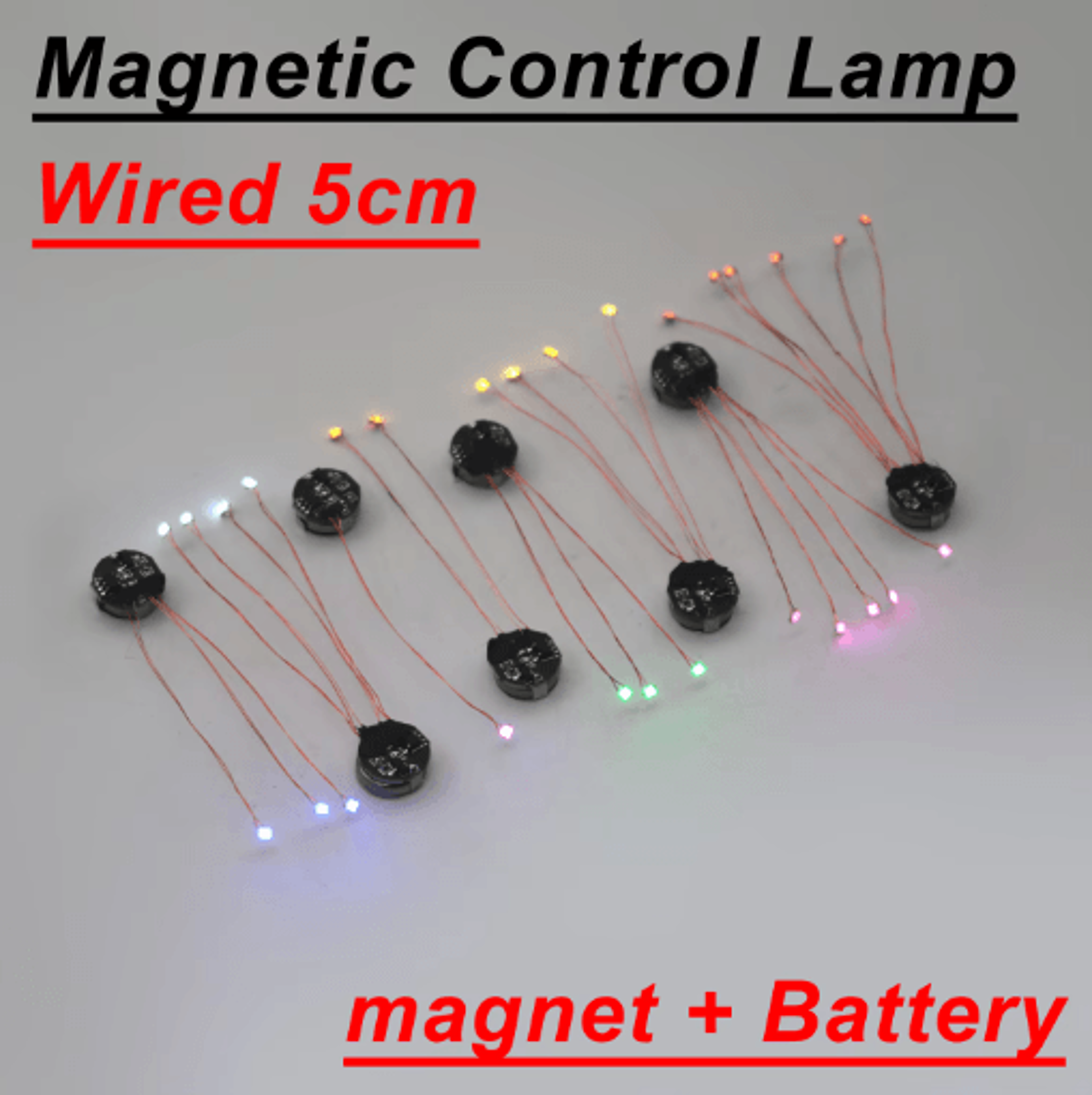 5cm magnetic control led light – wired diy lamp for models & dioramas