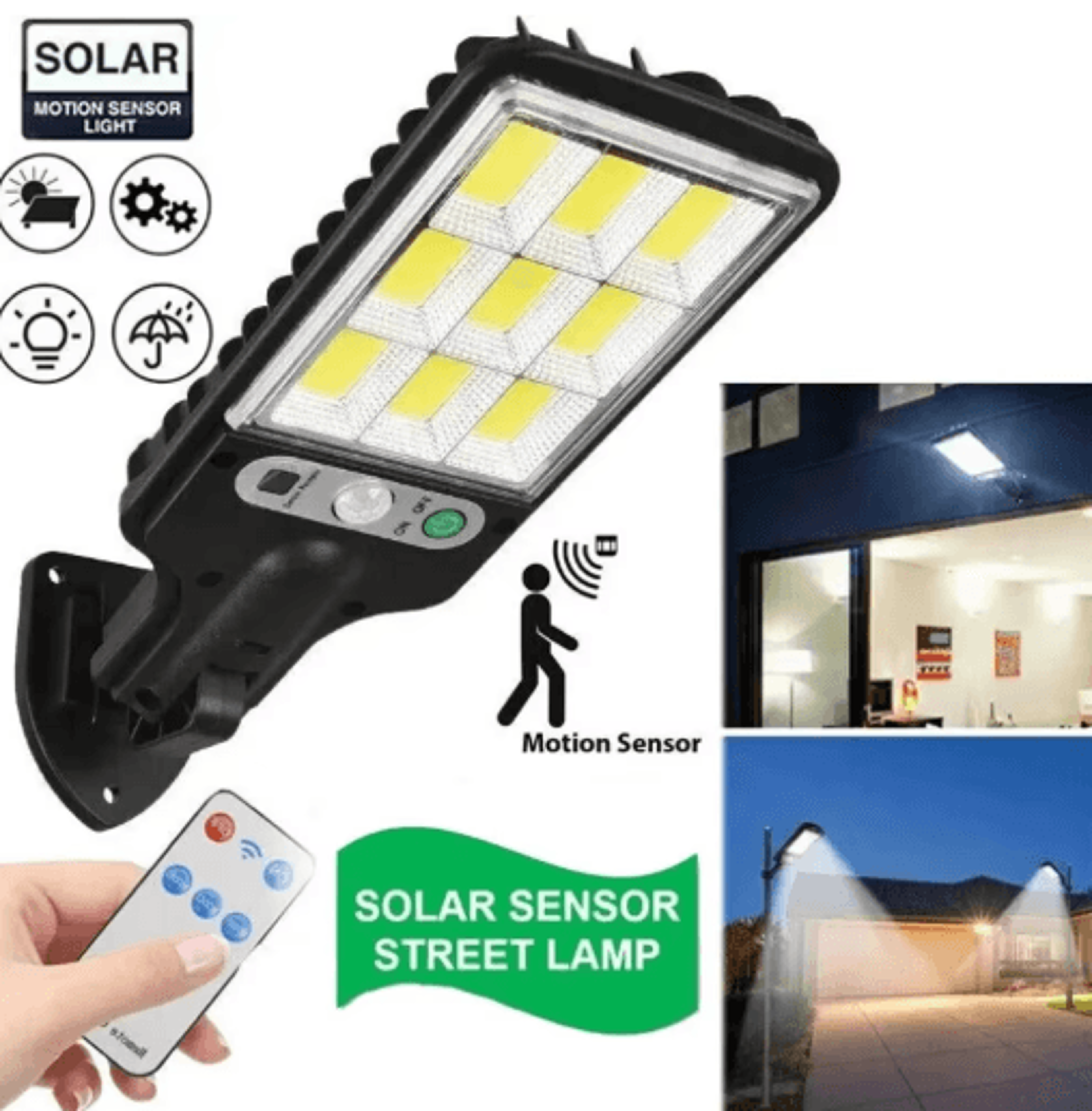 solar led wall light – 3-mode motion sensor outdoor courtyard lamp