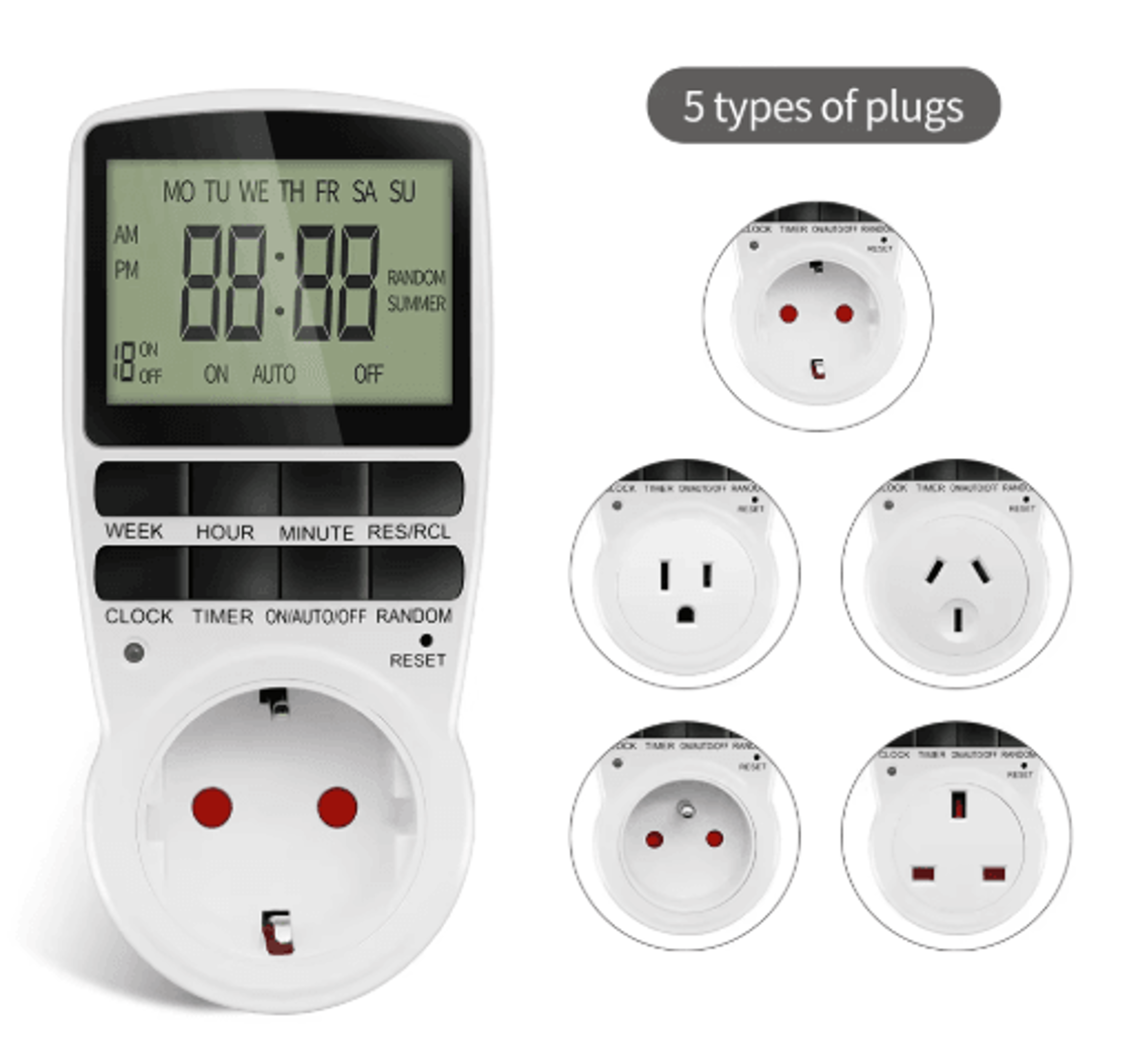 220v digital timer socket – programmable electronic on/off outlet