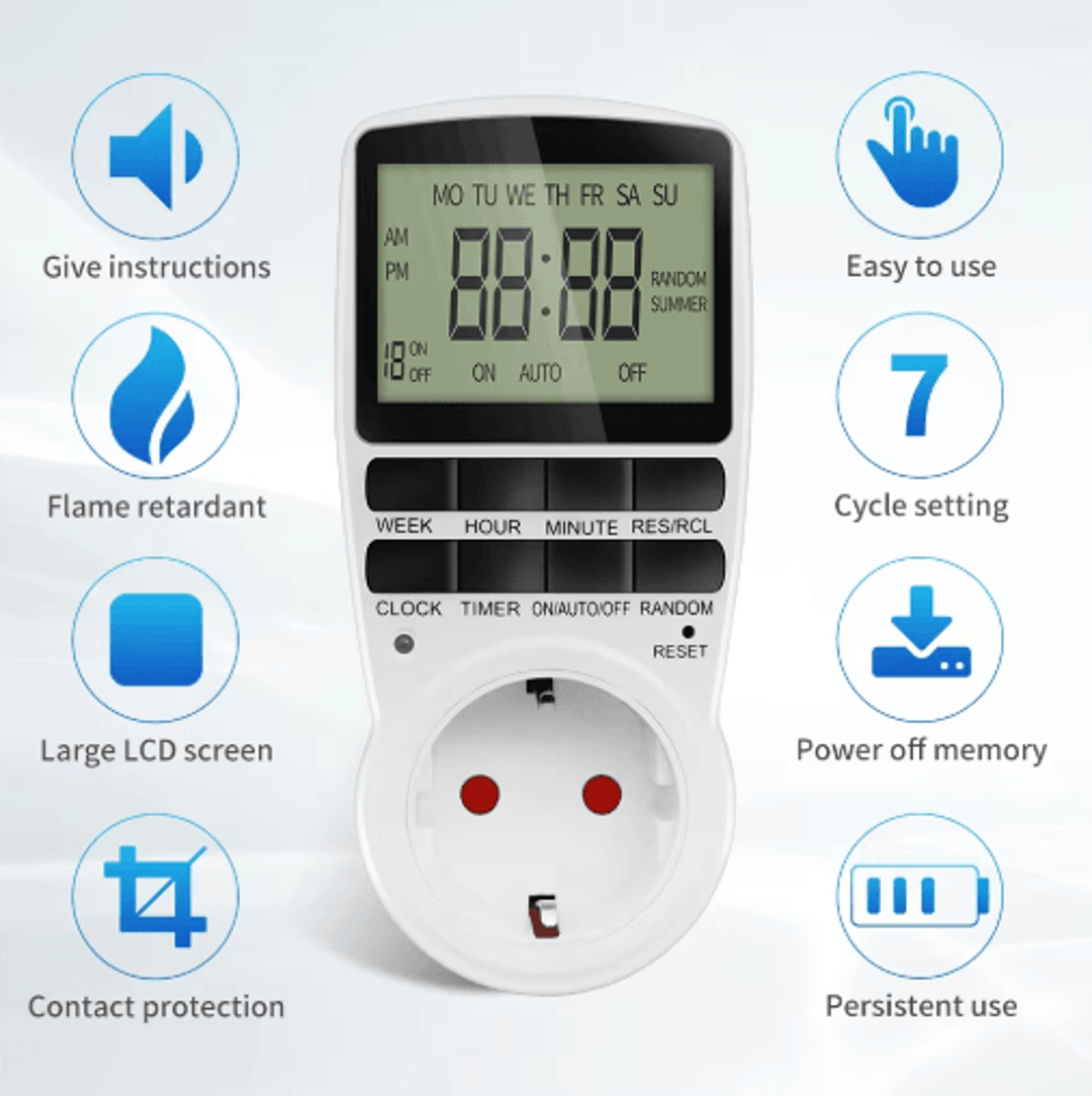 220v digital timer socket – programmable electronic outlet switch
