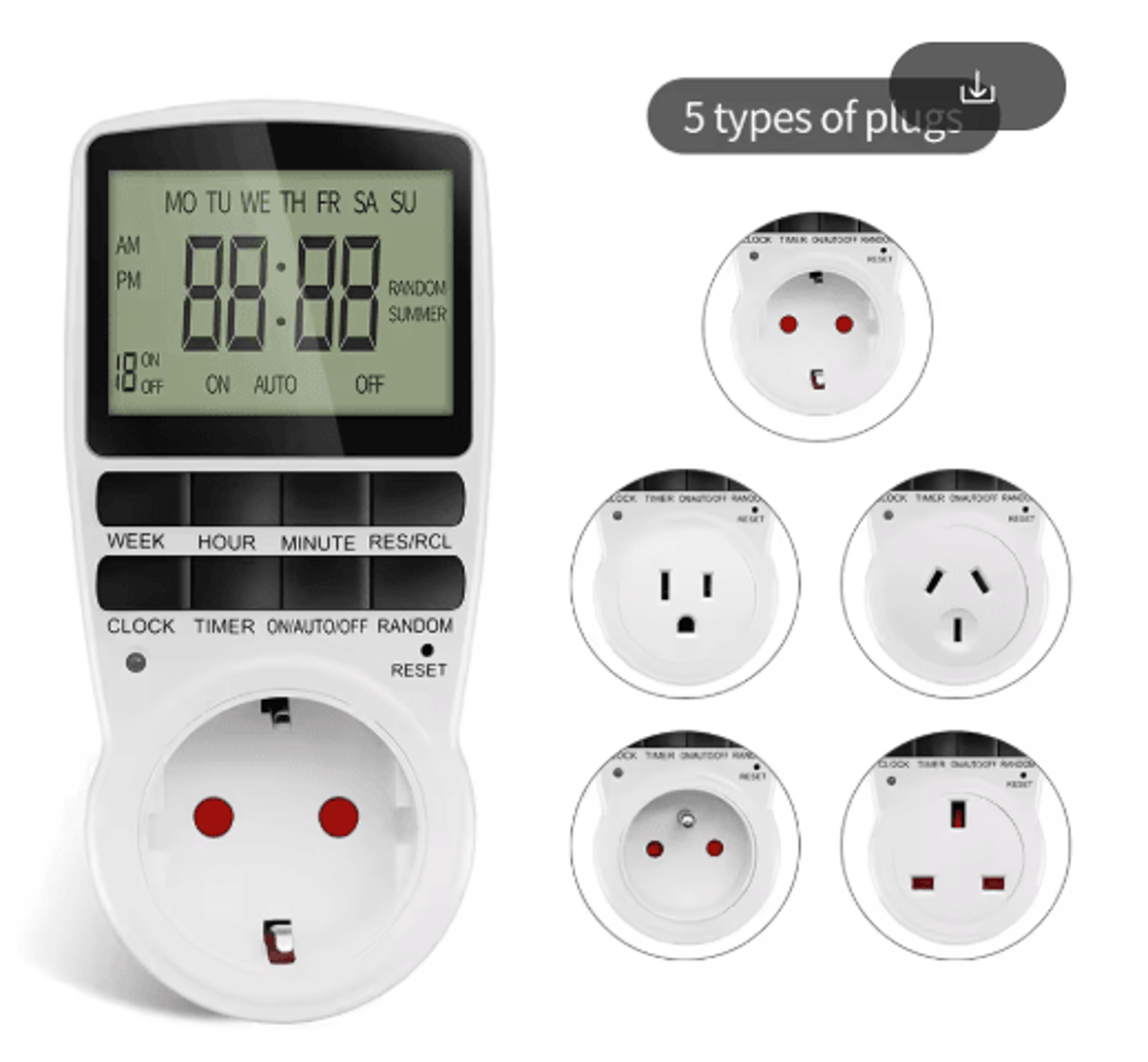 220v digital timer socket – programmable electronic outlet controller