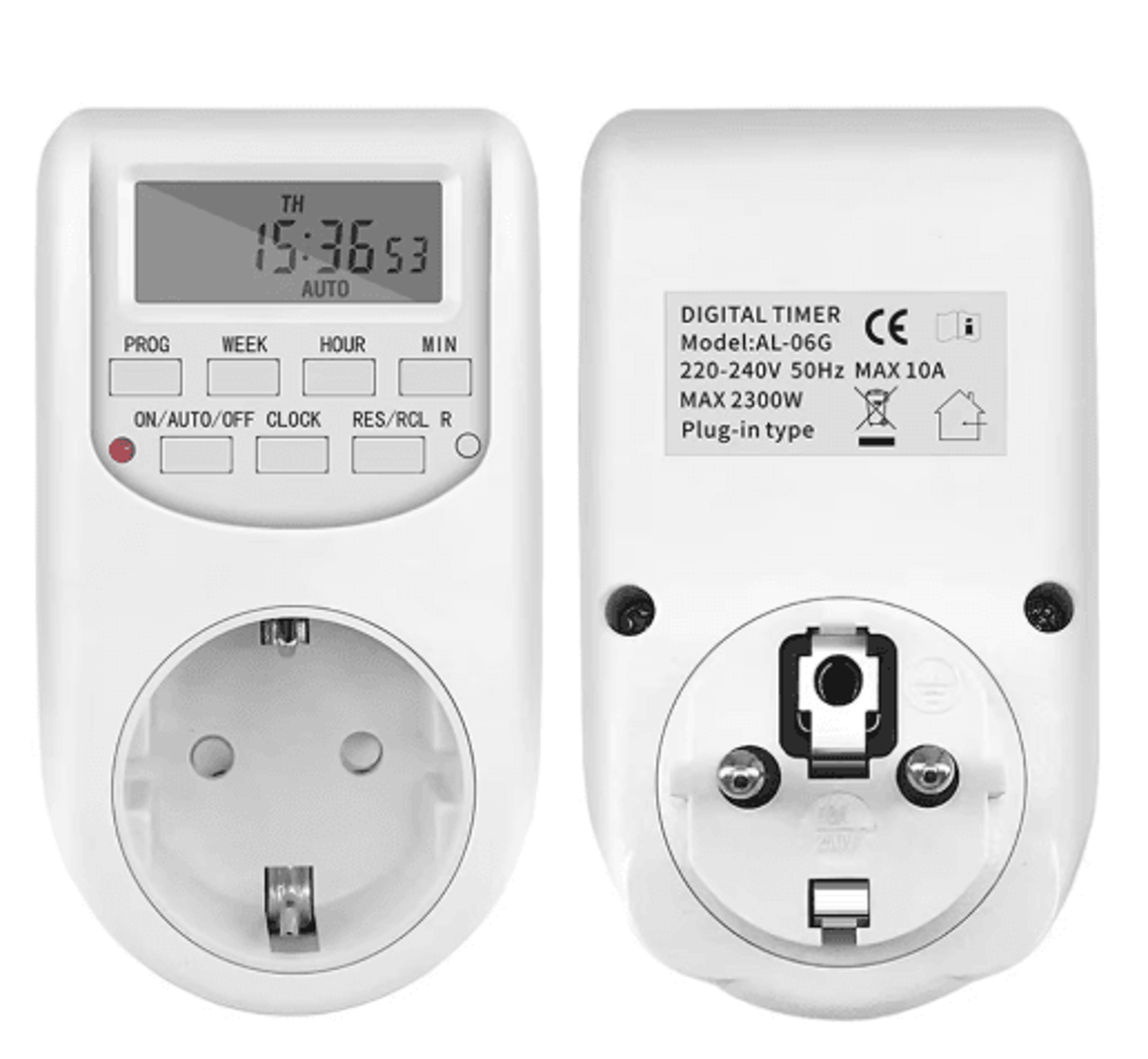 eu plug digital timer socket – adjustable weekly programmable outlet