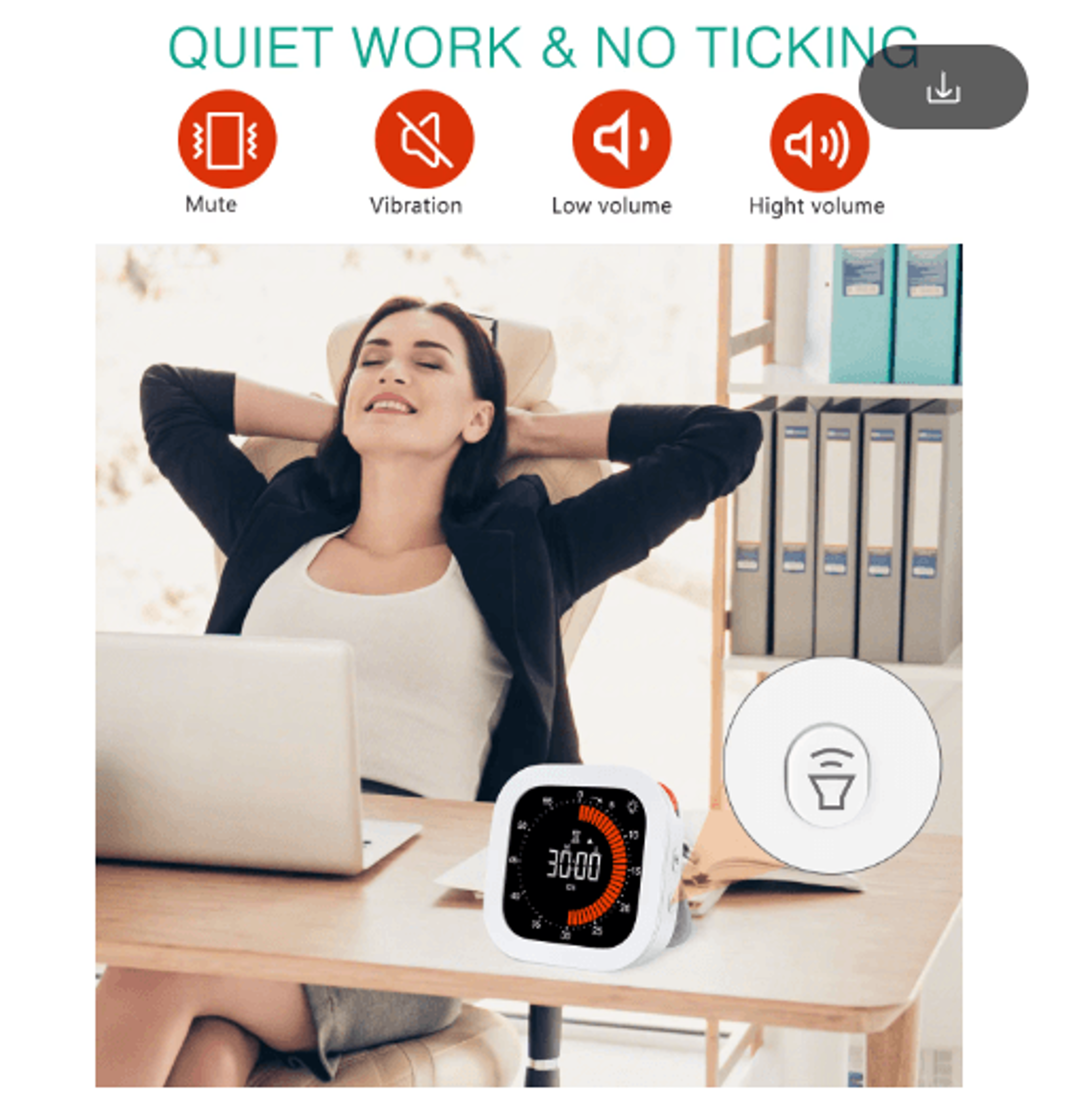 rechargeable visual countdown timer – digital time management tool