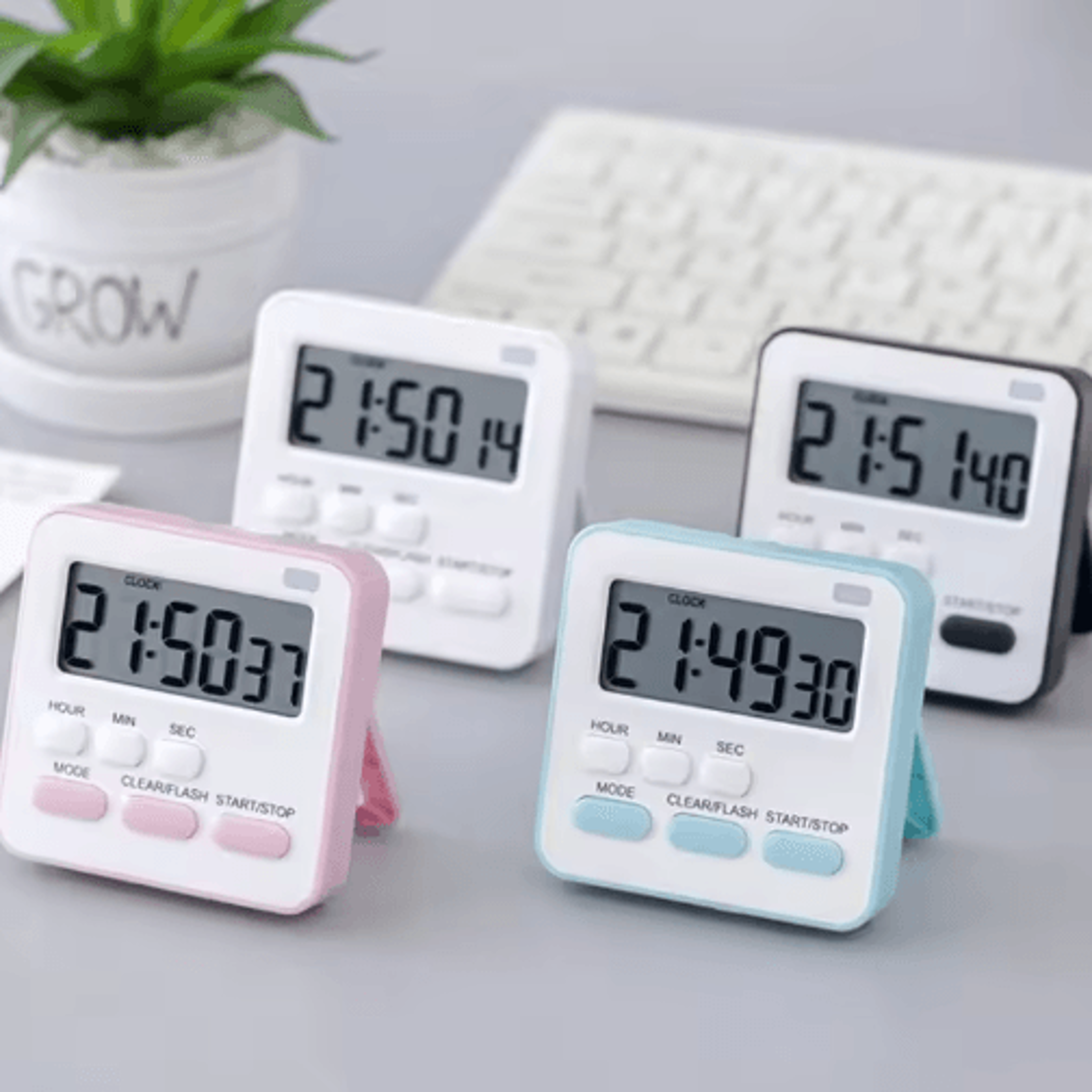 magnetic countdown timer – flashing light alarm for cooking, study & games