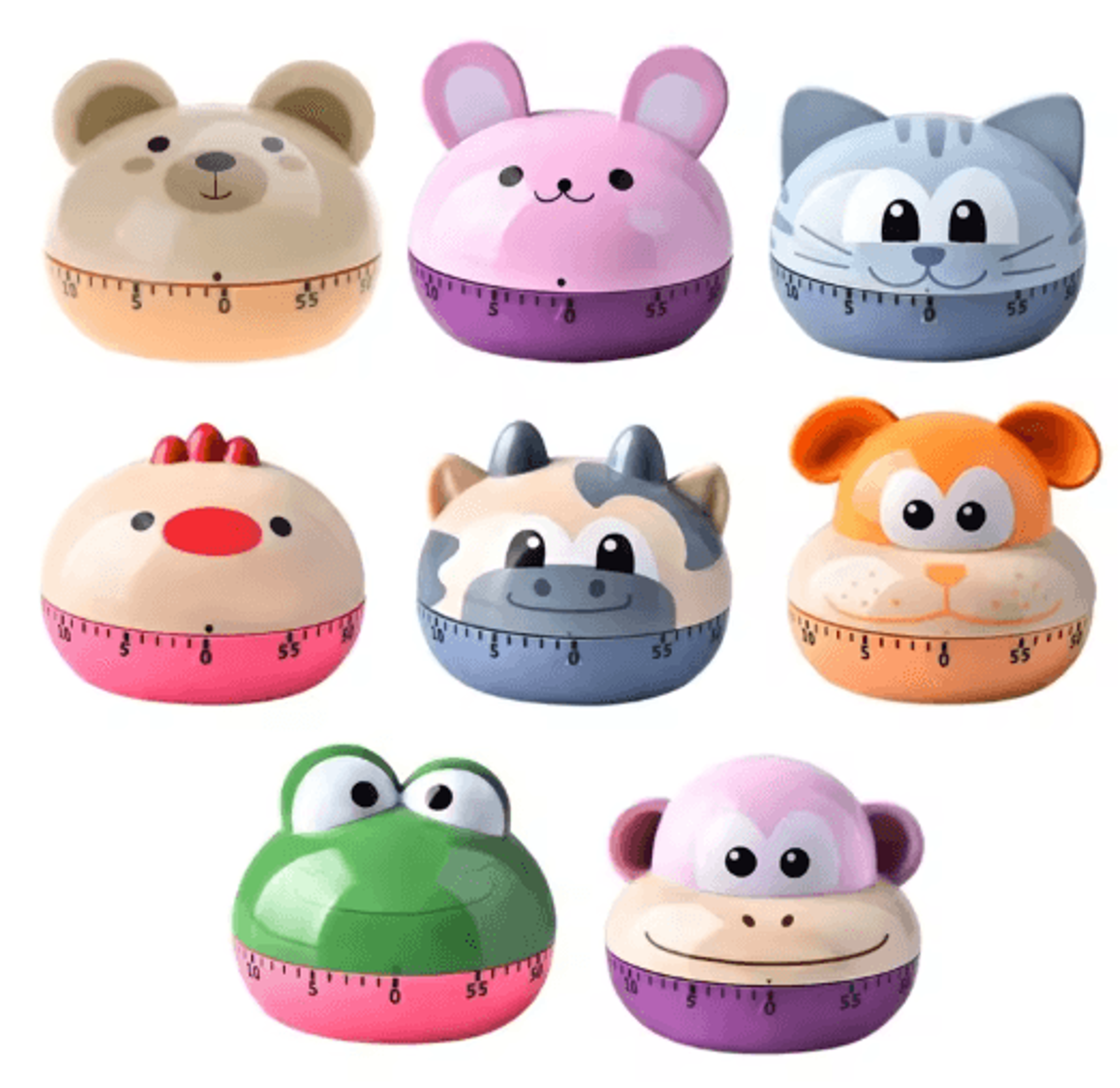 cartoon animal kitchen timer – cute daily cooking alarm clock
