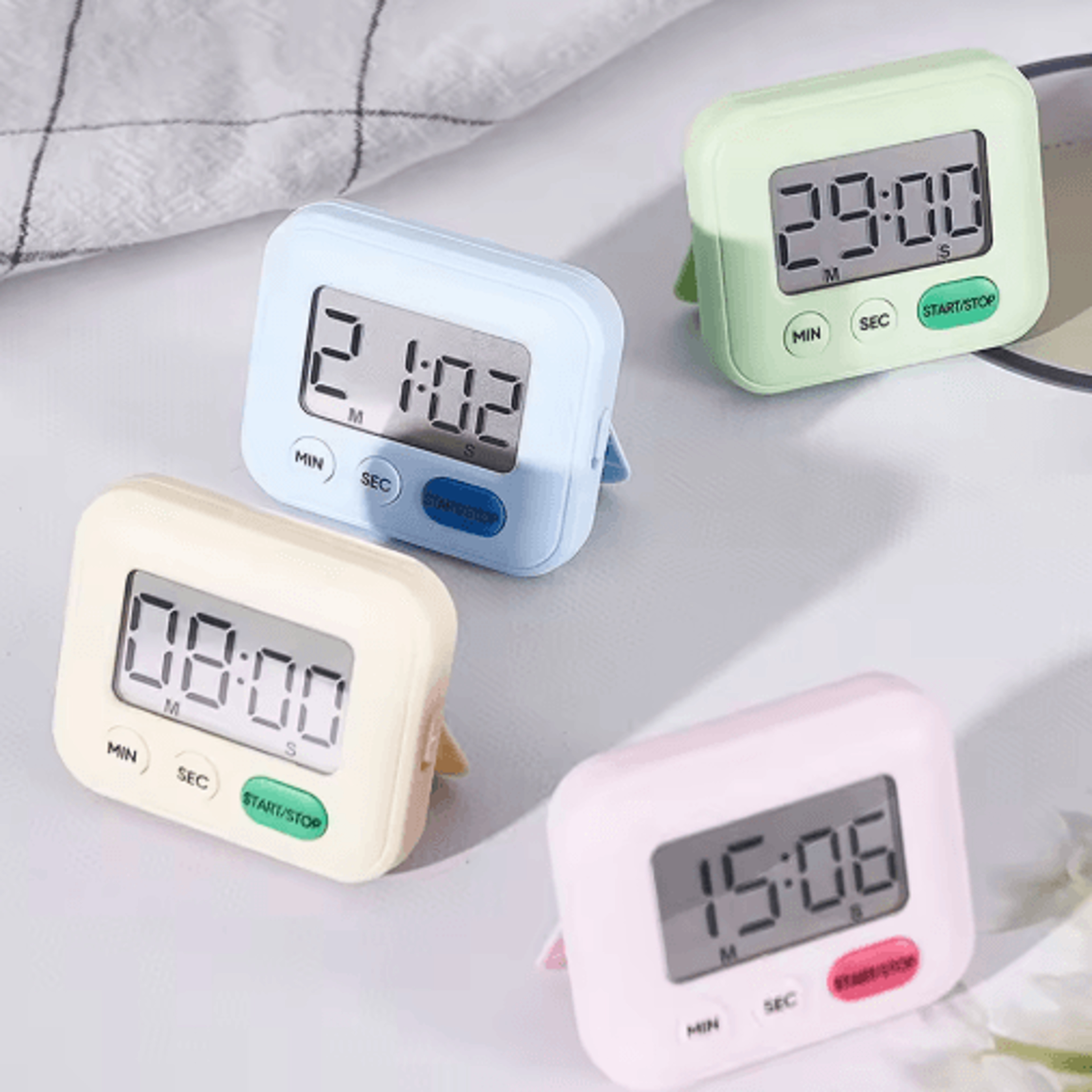 digital lcd kitchen timer – mute & loud alarm with 24-hour clock