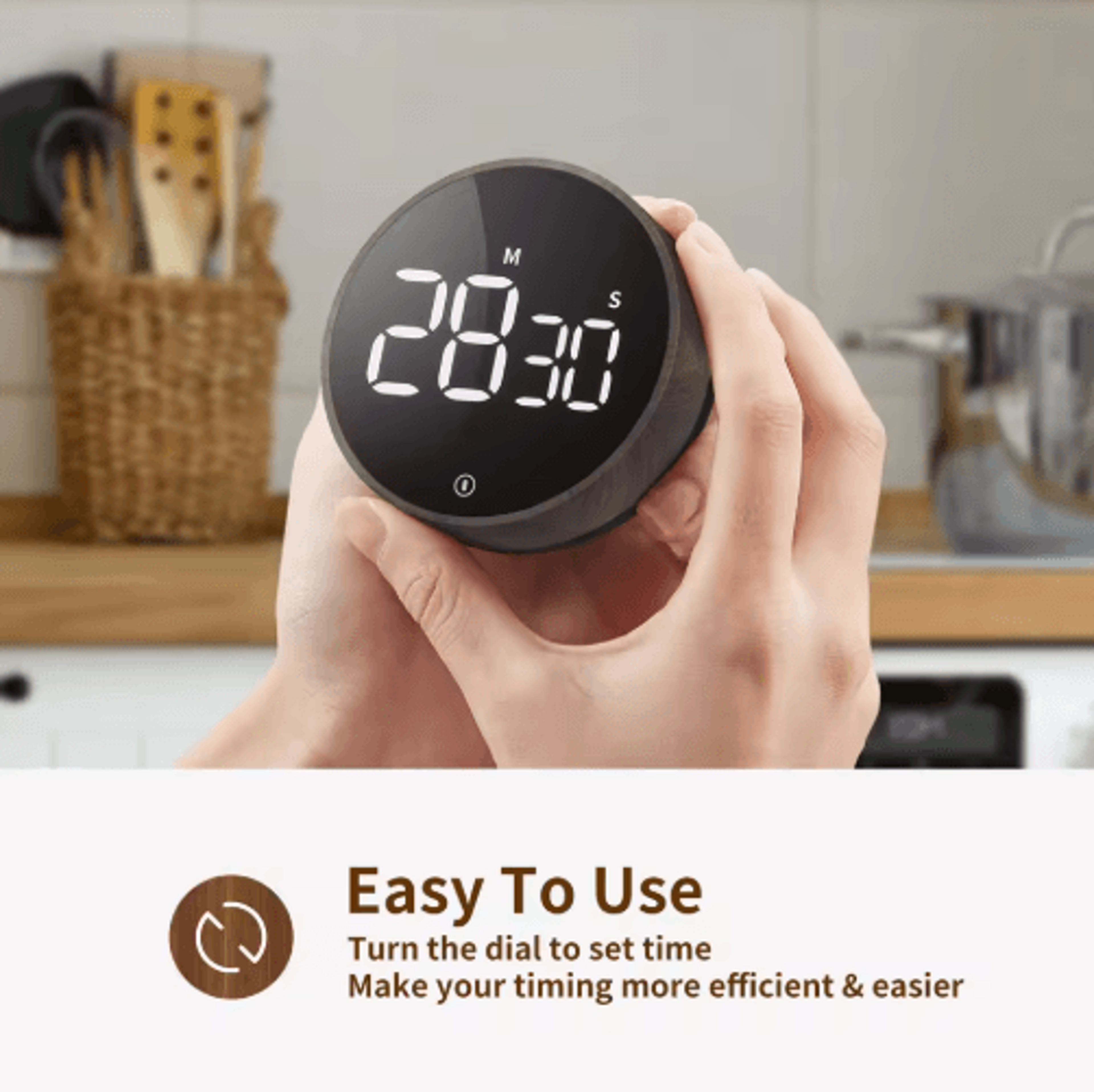 magnetic digital kitchen timer quiet countdown egg timer with constant light