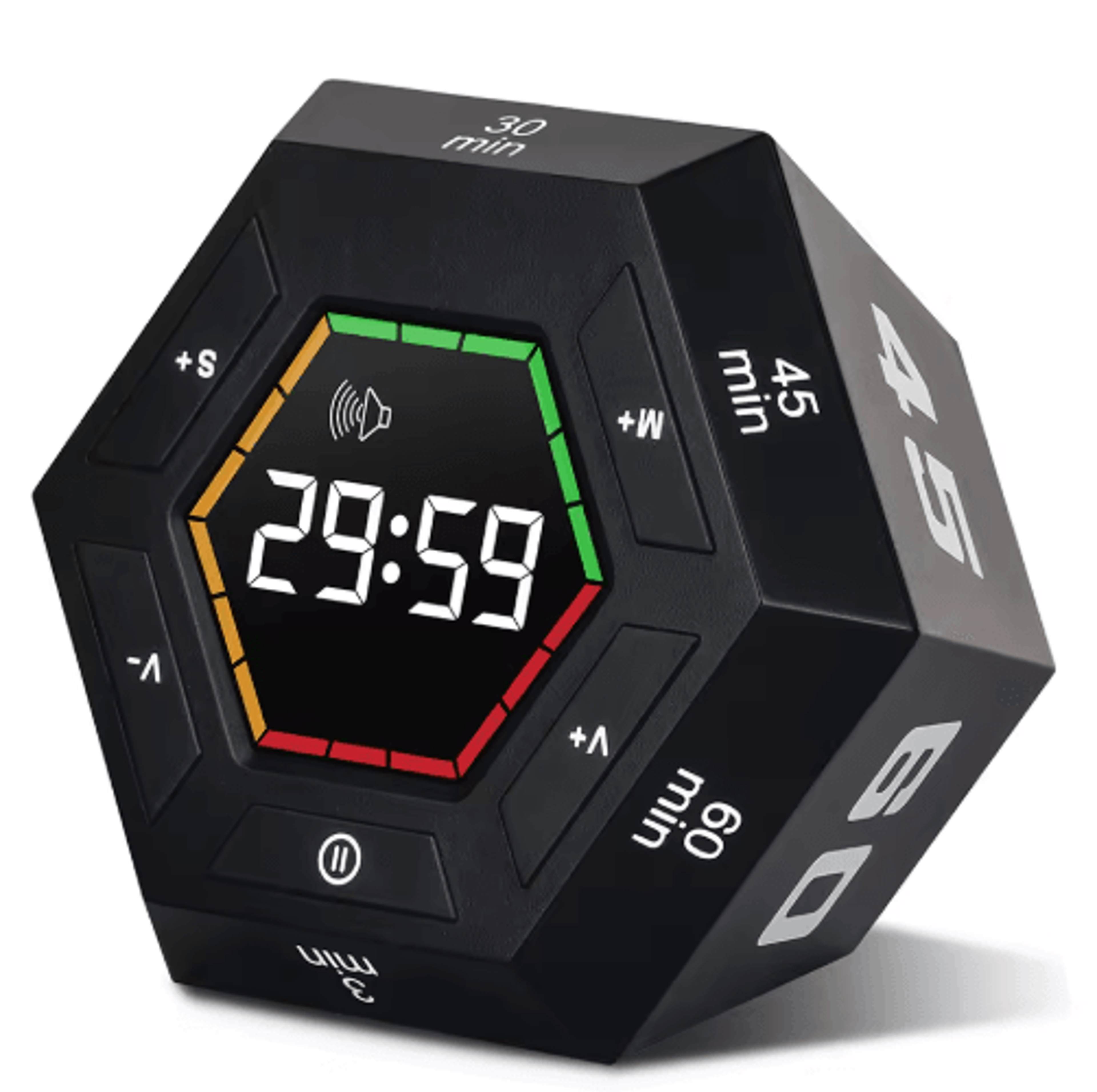 hexagonal visual flip timer cube – magnetic led digital time manager