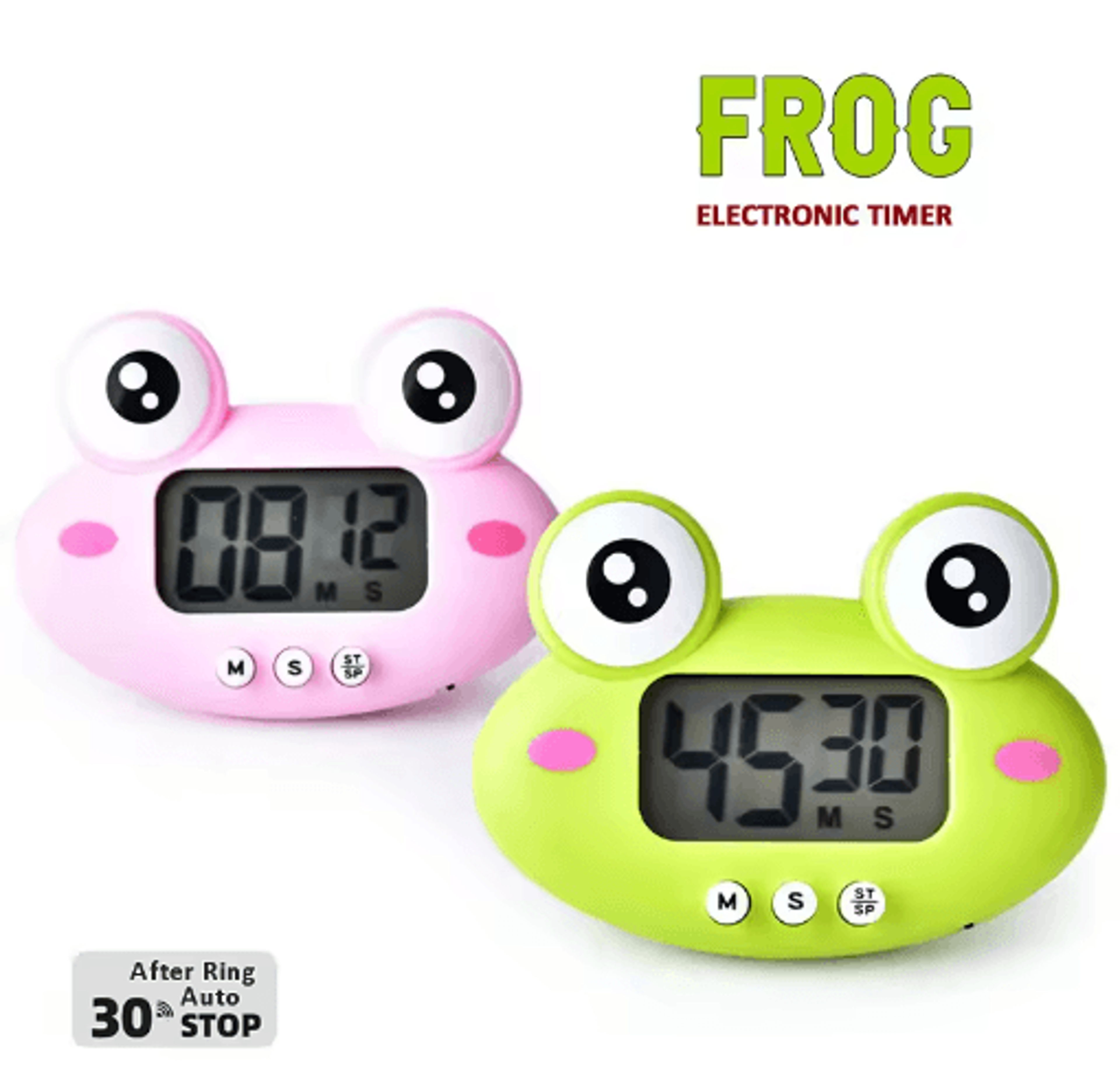 cute frog digital kitchen timer – 1–99 minute cooking & study reminder