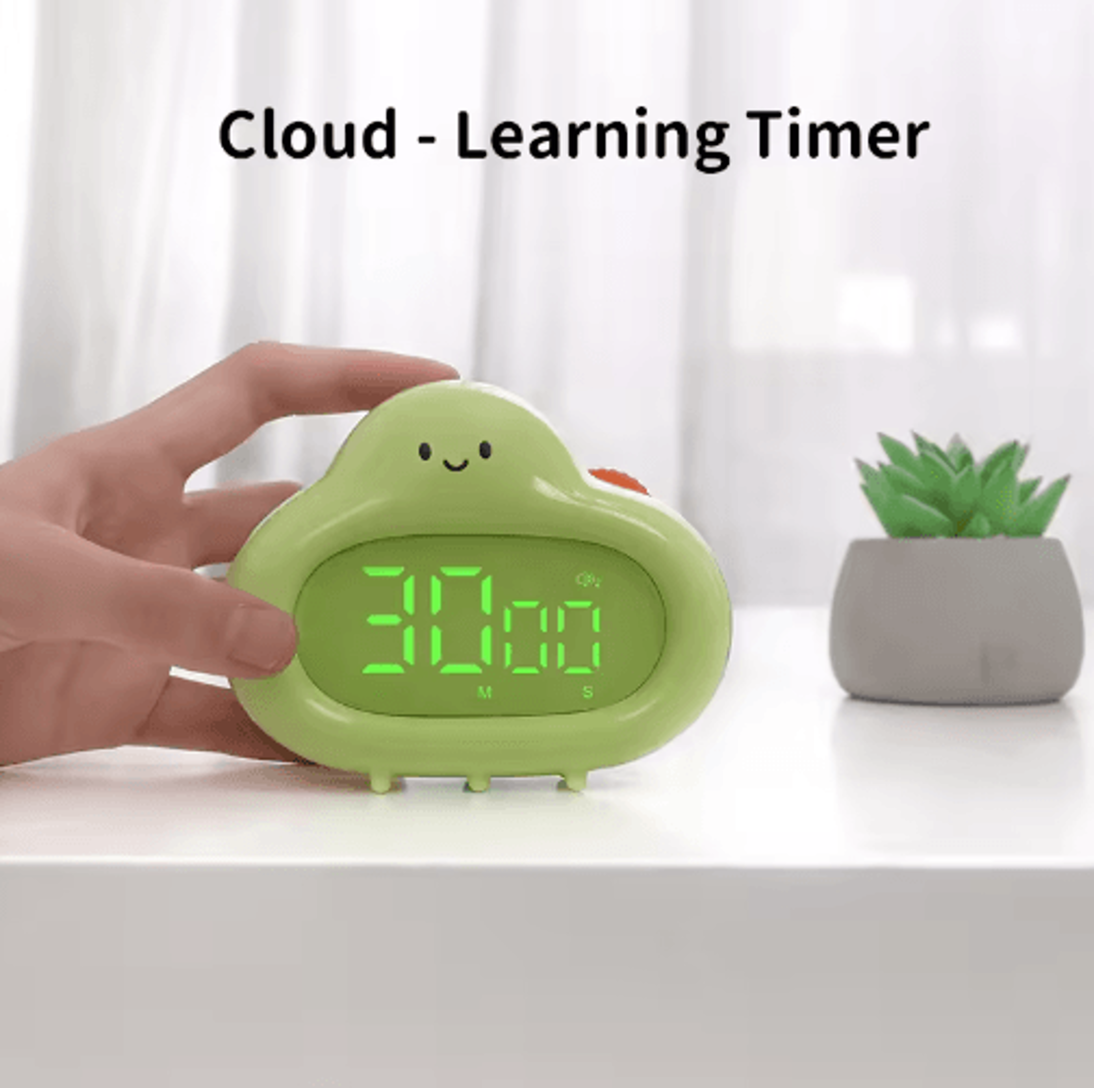 white cloud kitchen timer – cute cartoon desktop learning timer