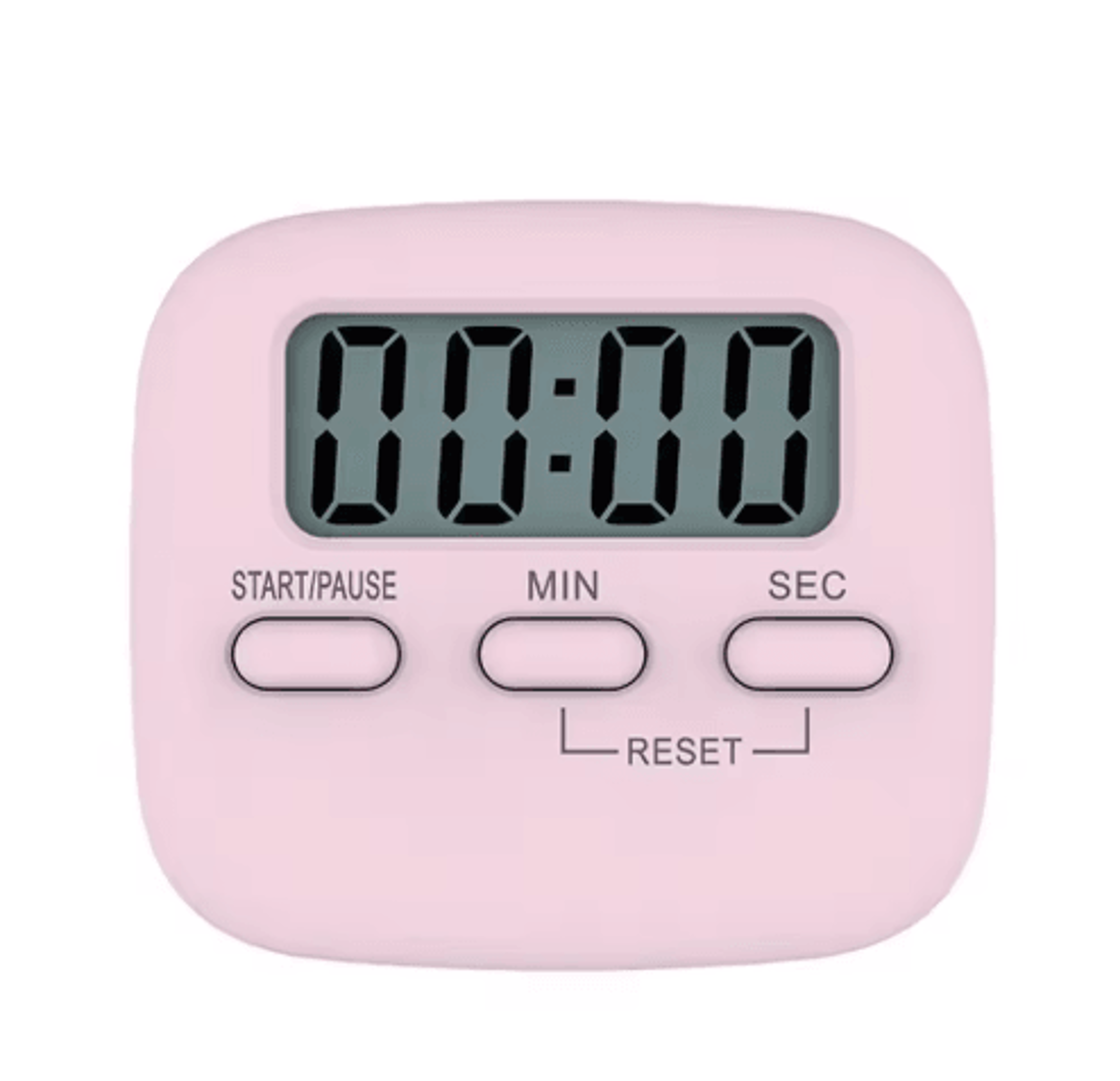 pink digital kitchen timer – large lcd countdown & stopwatch with loud alarm