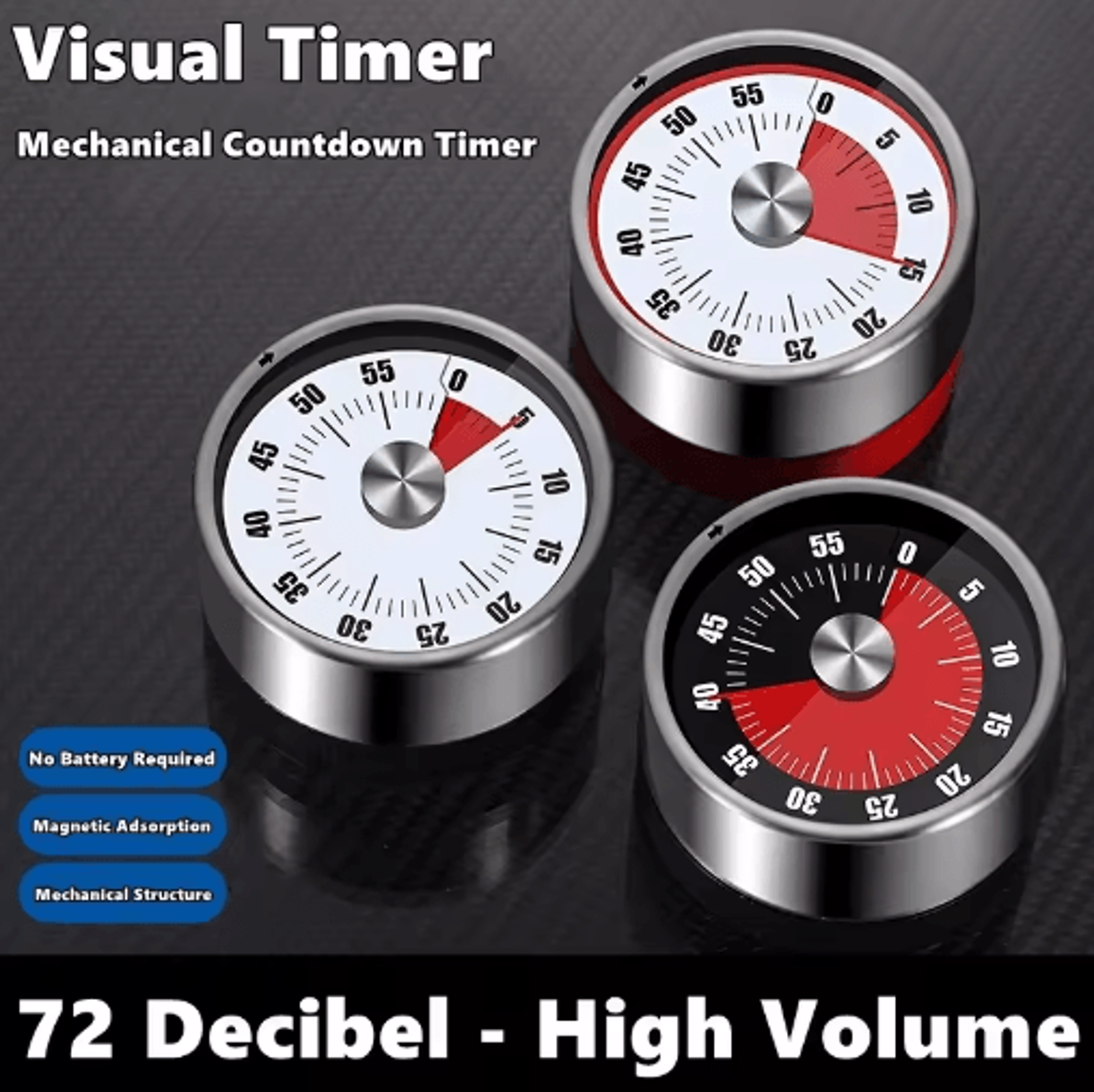 magnetic visual countdown timer – mechanical timer for kitchen & classroom