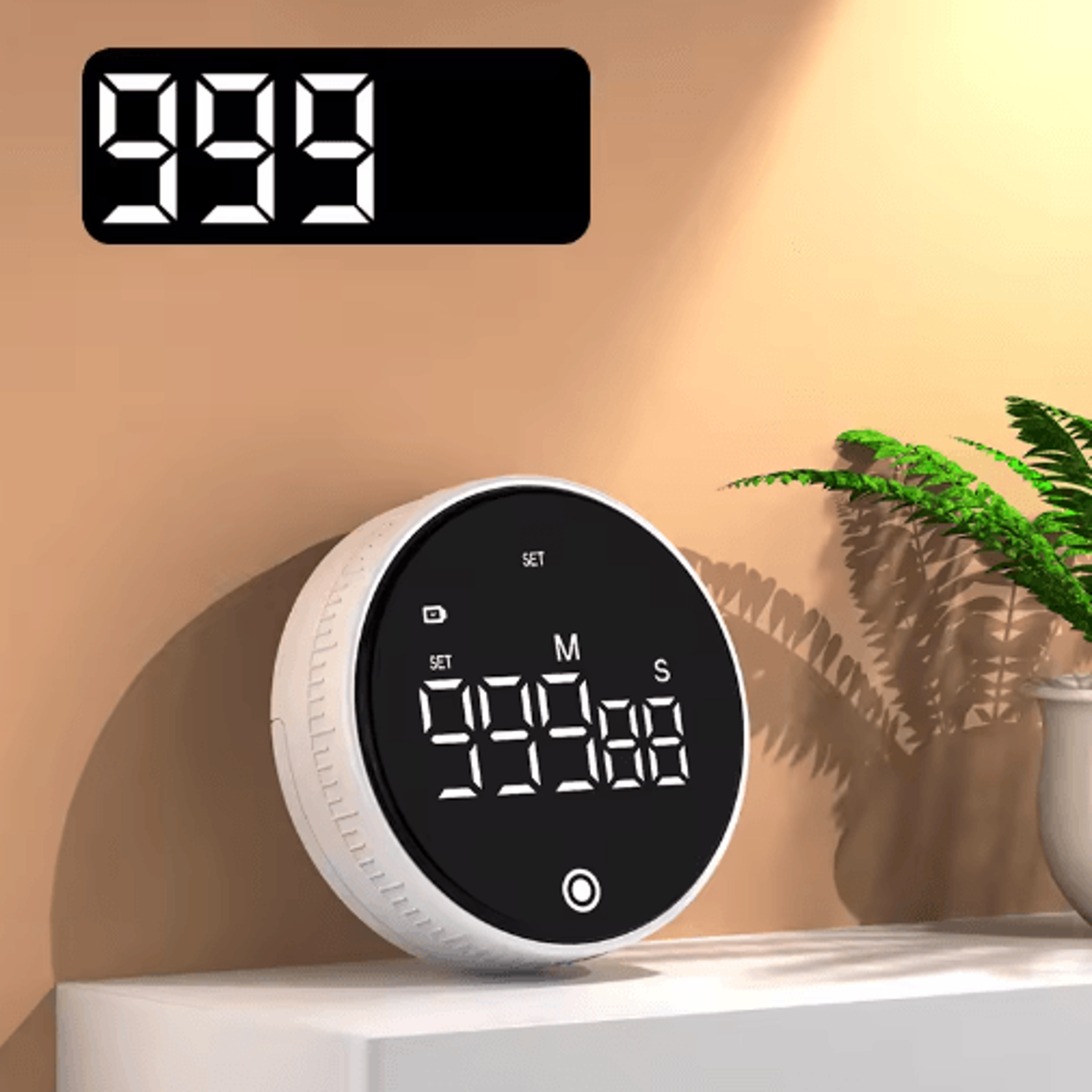 magnetic spin kitchen timer – digital countdown & stopwatch