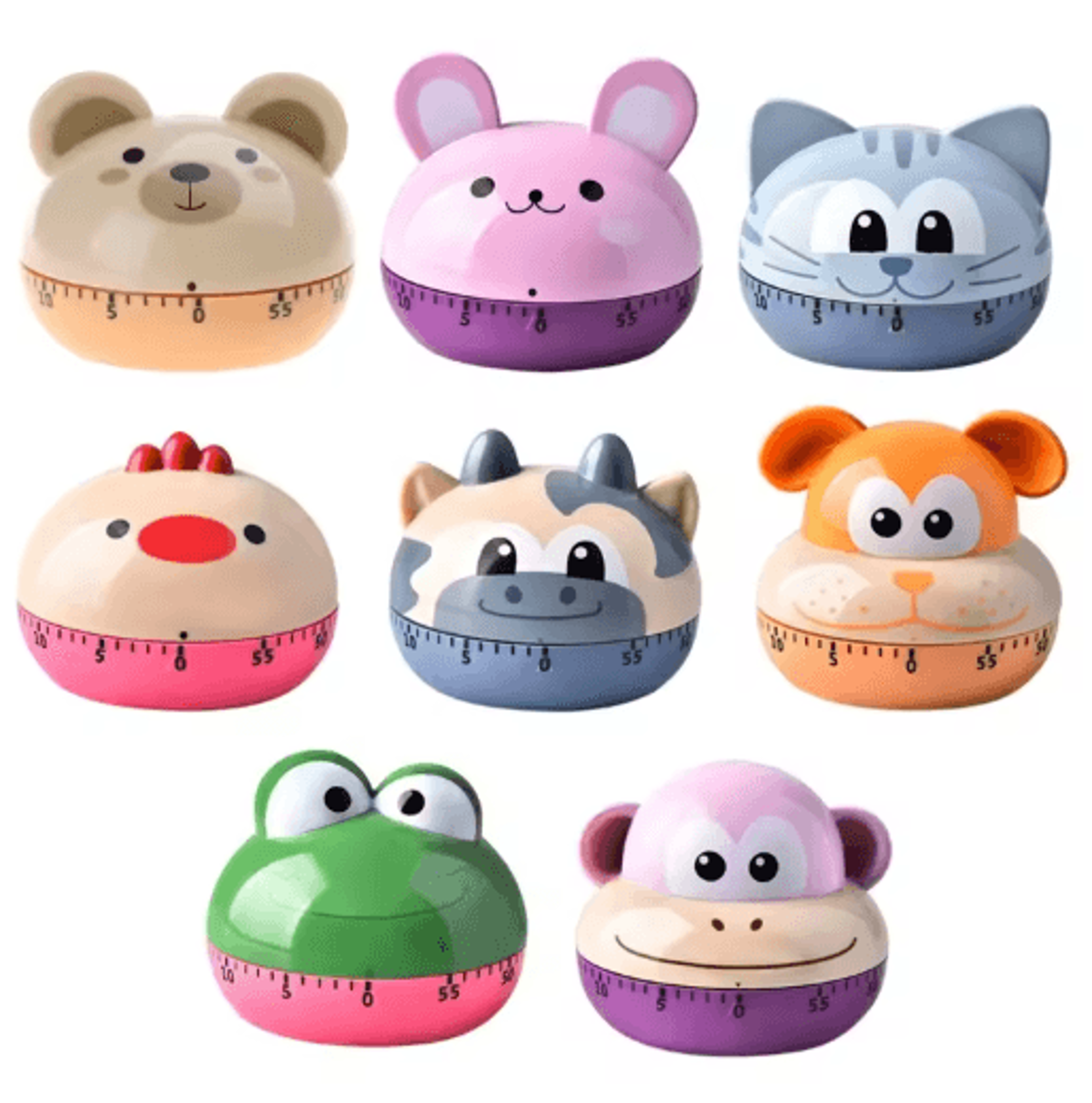 cute animal digital timer – kitchen countdown & time management clock