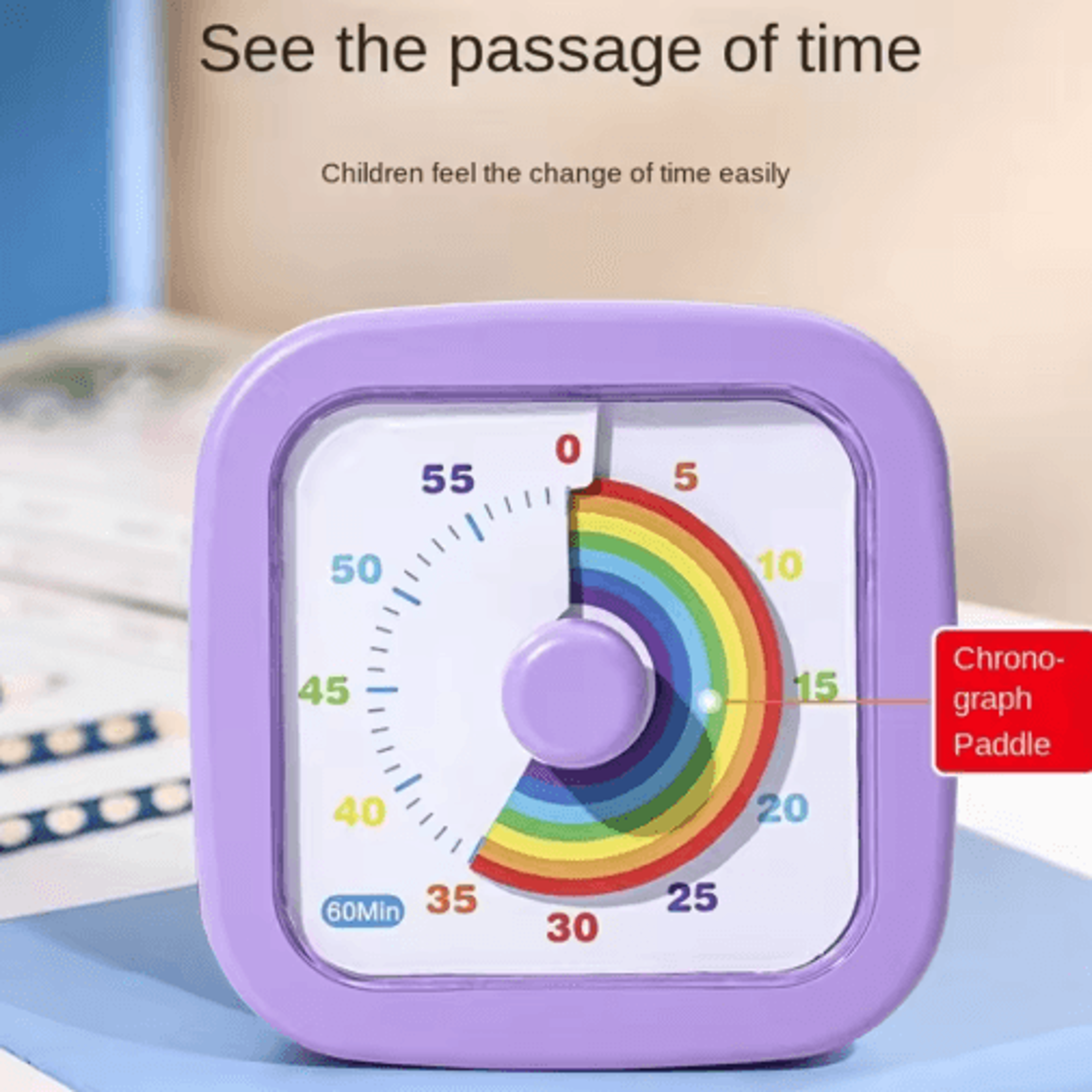 60-minute visual timer – ultra-silent countdown clock