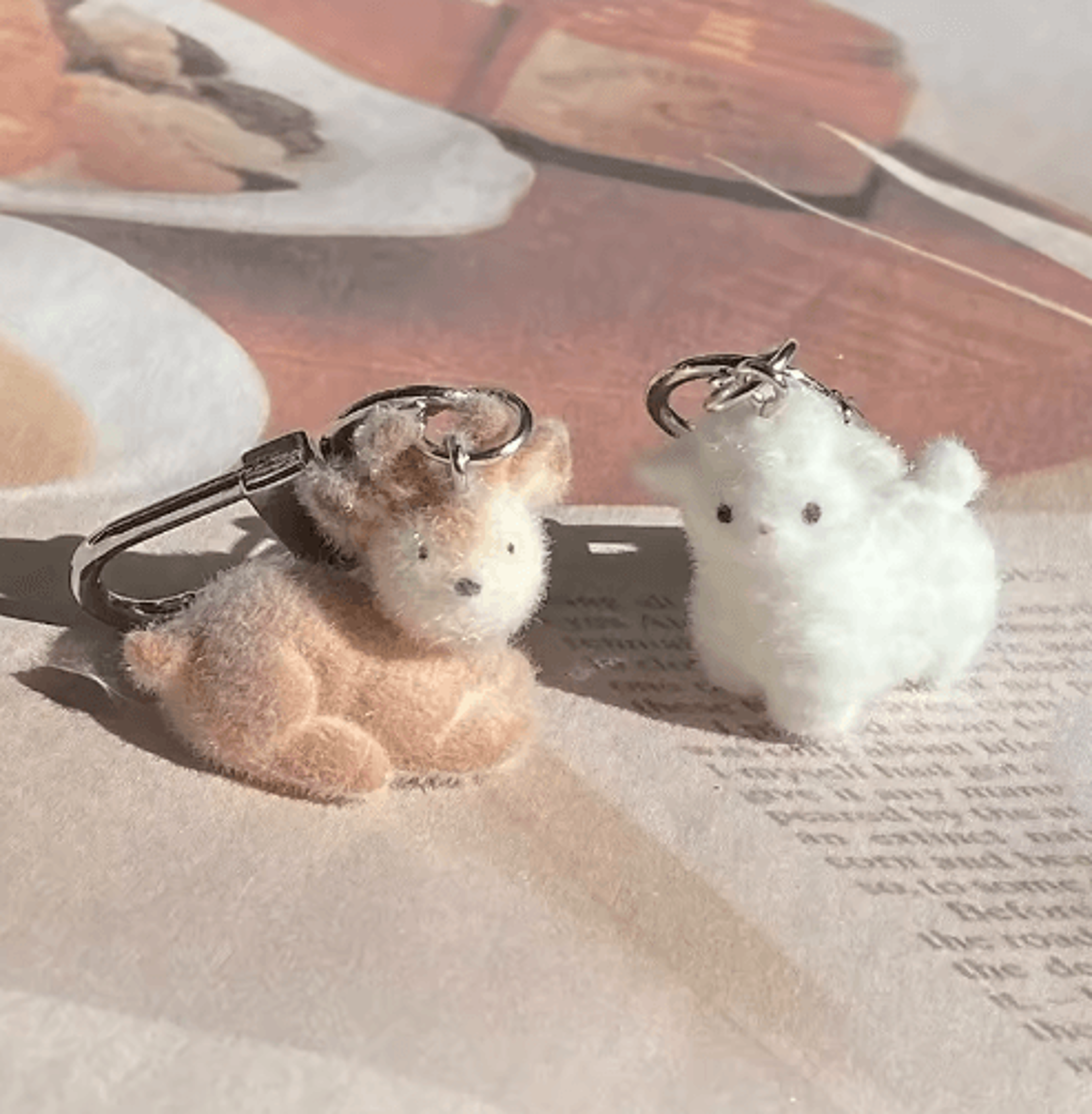 3d cartoon alpaca keychain – cute flocked bag & backpack charm