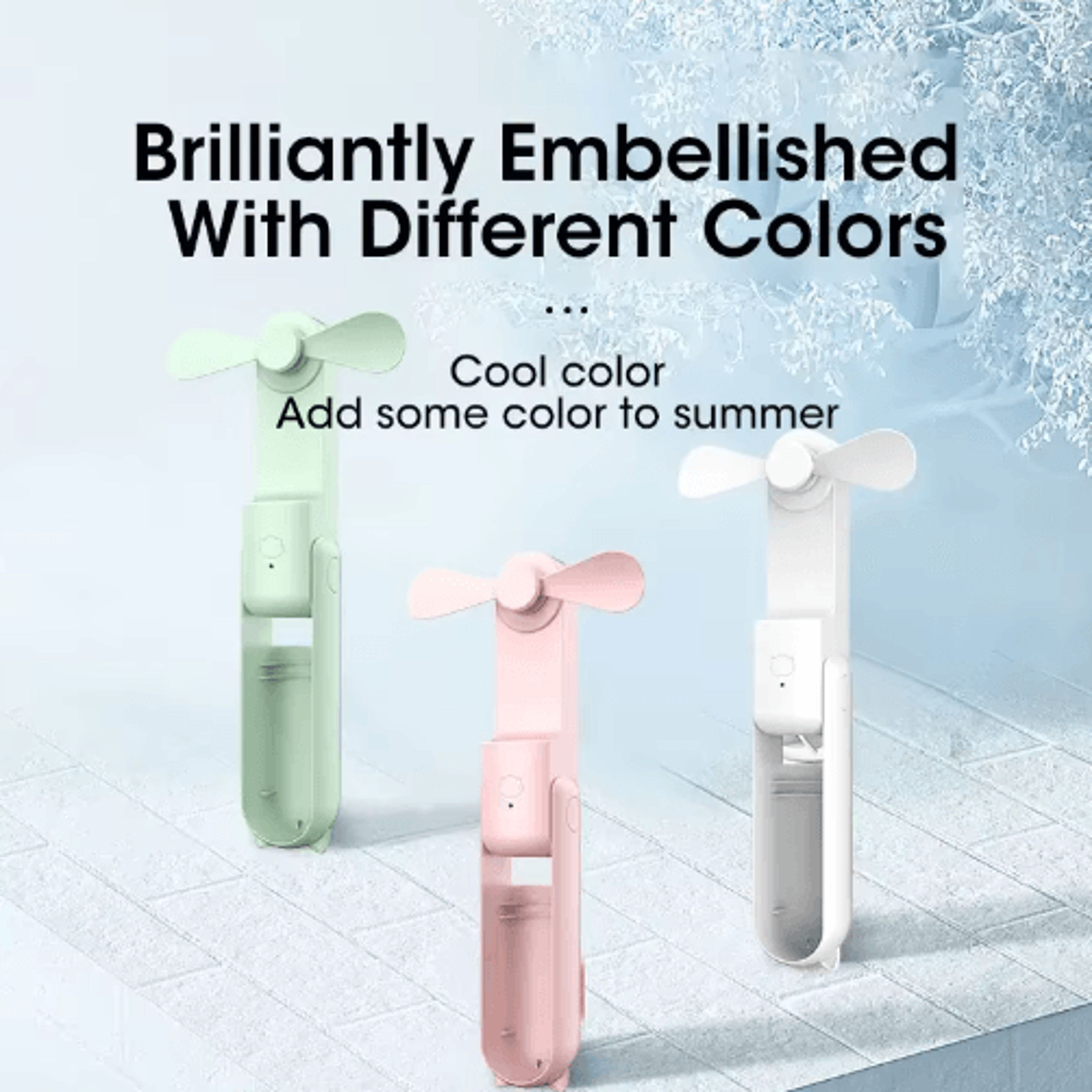 2000mah mini portable fan – foldable handheld & desktop cooler