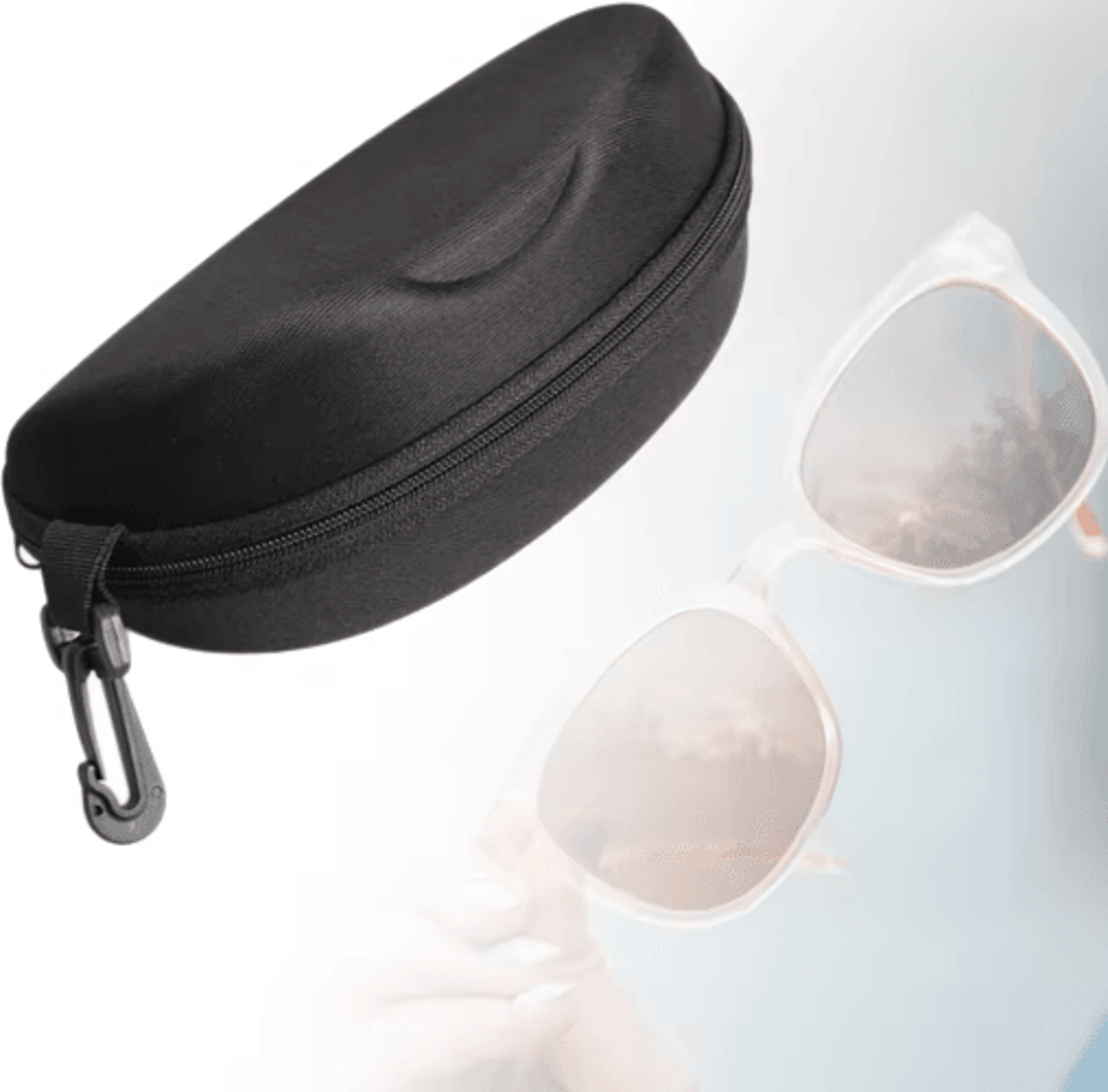 hard black eva glasses case – zippered sunglasses protector