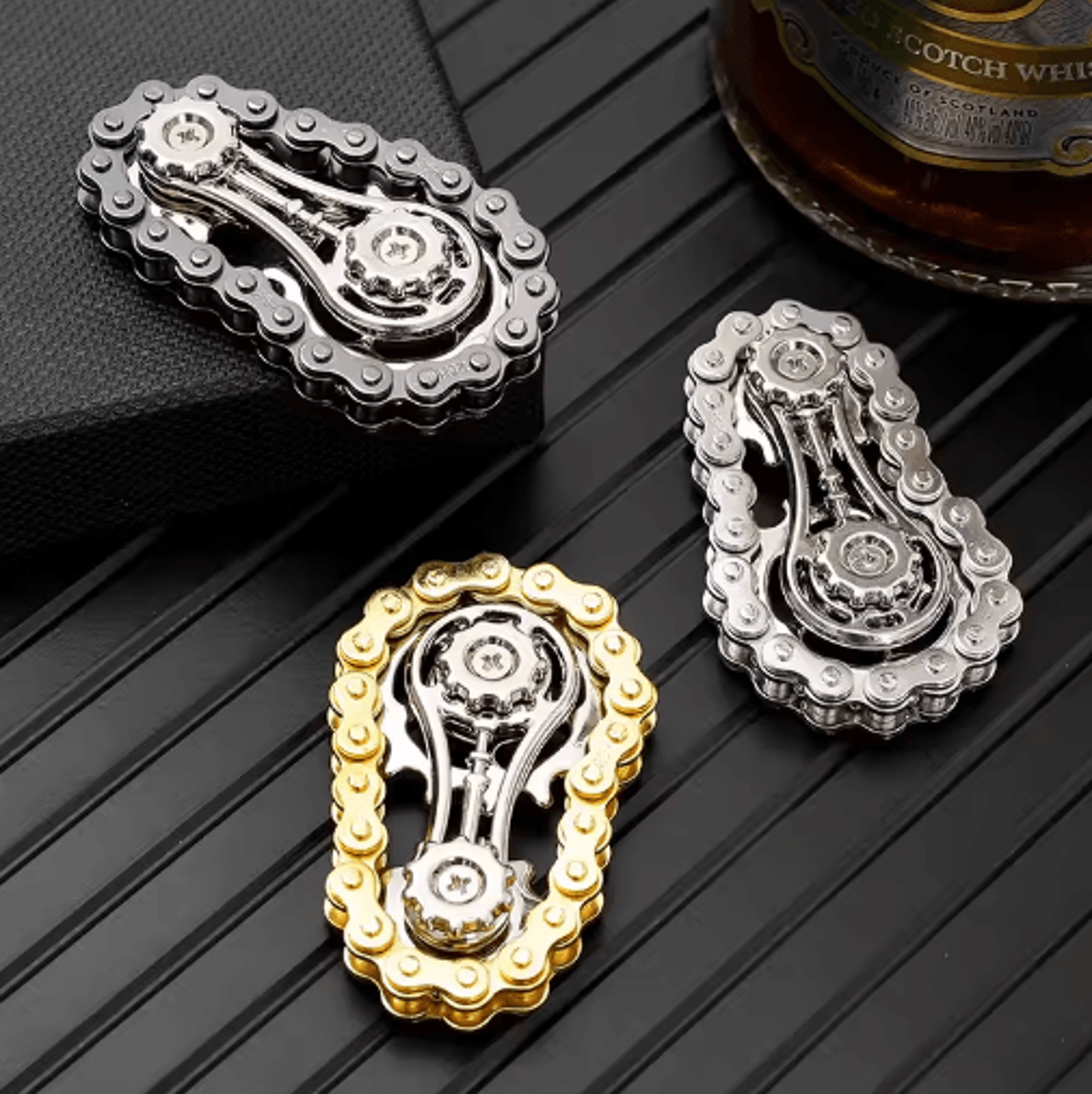 metal sprocket fidget spinner – bike chain fingertip gyro toy