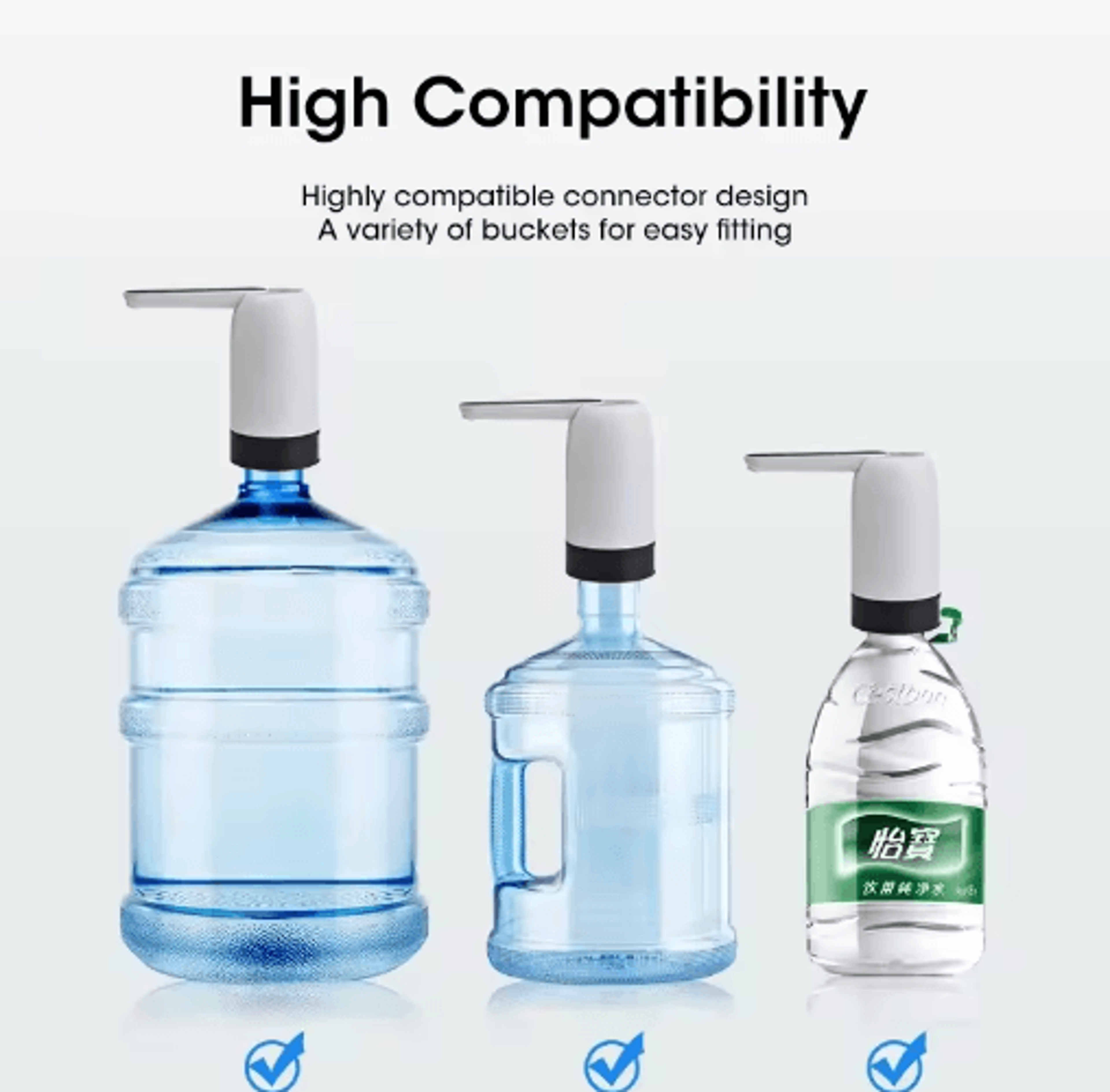 rechargeable automatic water bottle pump – one-button electric dispenser