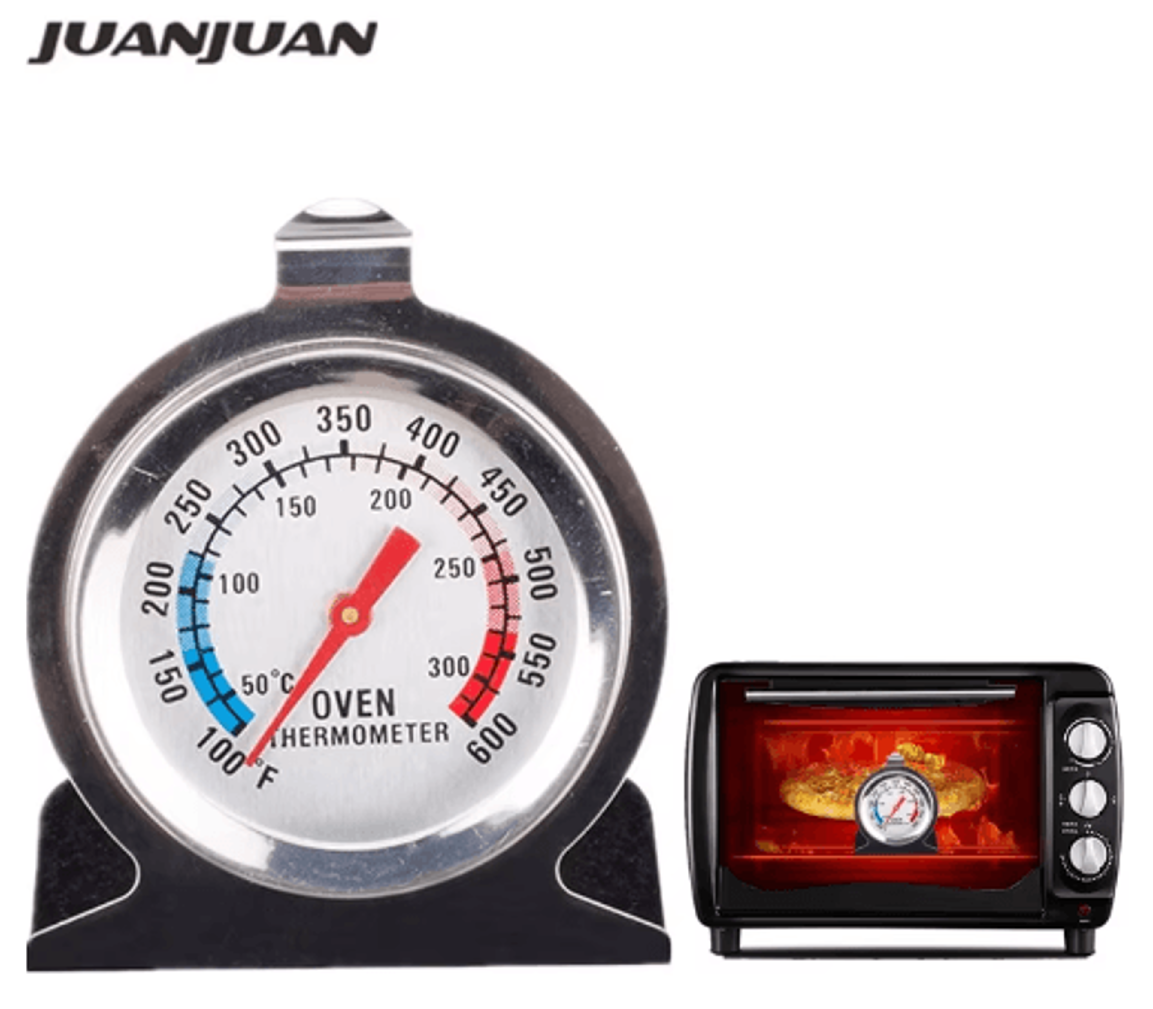 stainless steel dial oven thermometer – stand-up kitchen temperature gauge