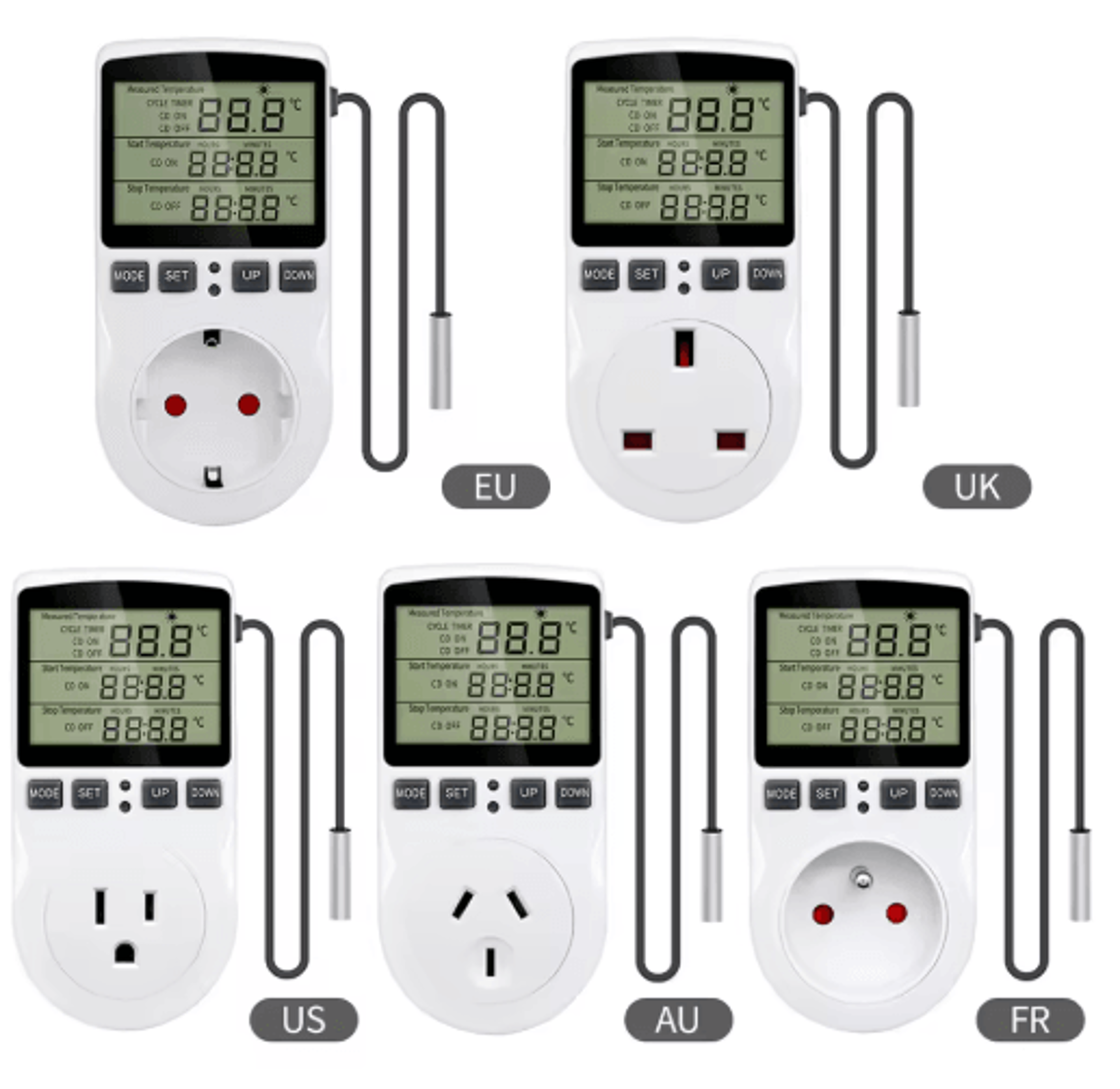 digital temperature controller outlet – heating & cooling thermostat with timer