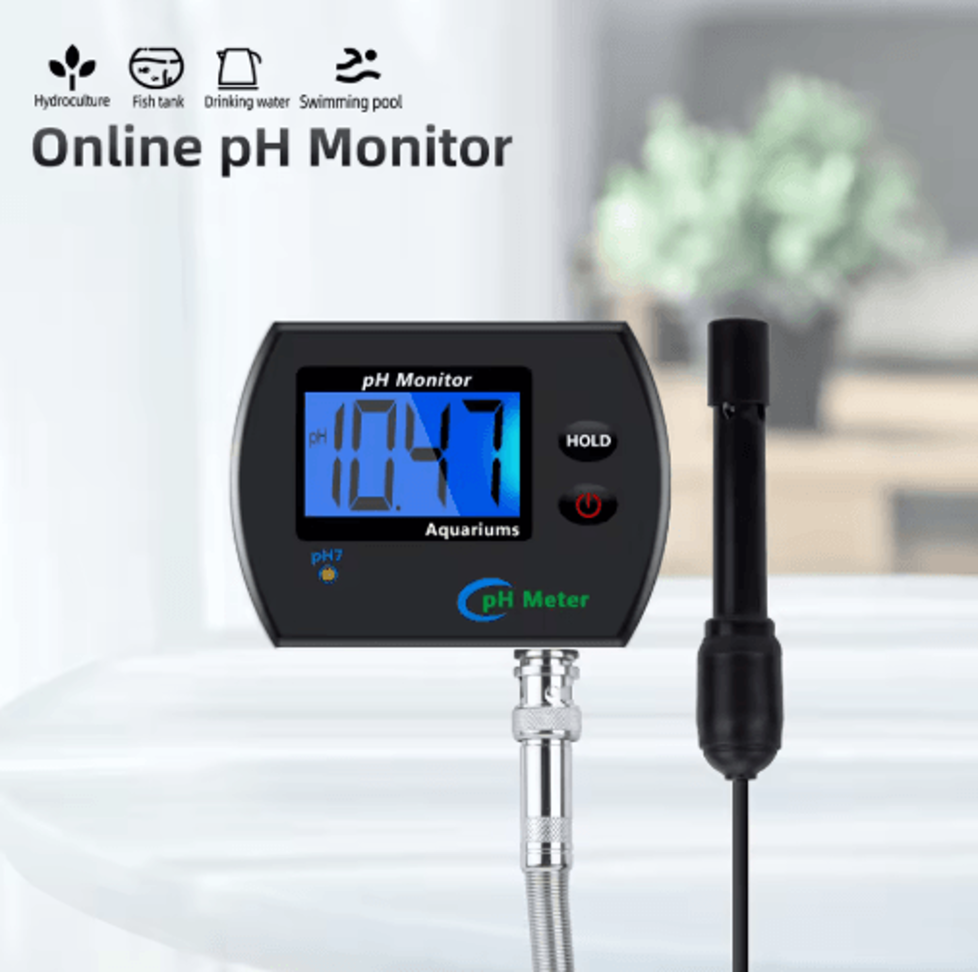 online aquarium ph meter – digital water quality monitor & acidometer