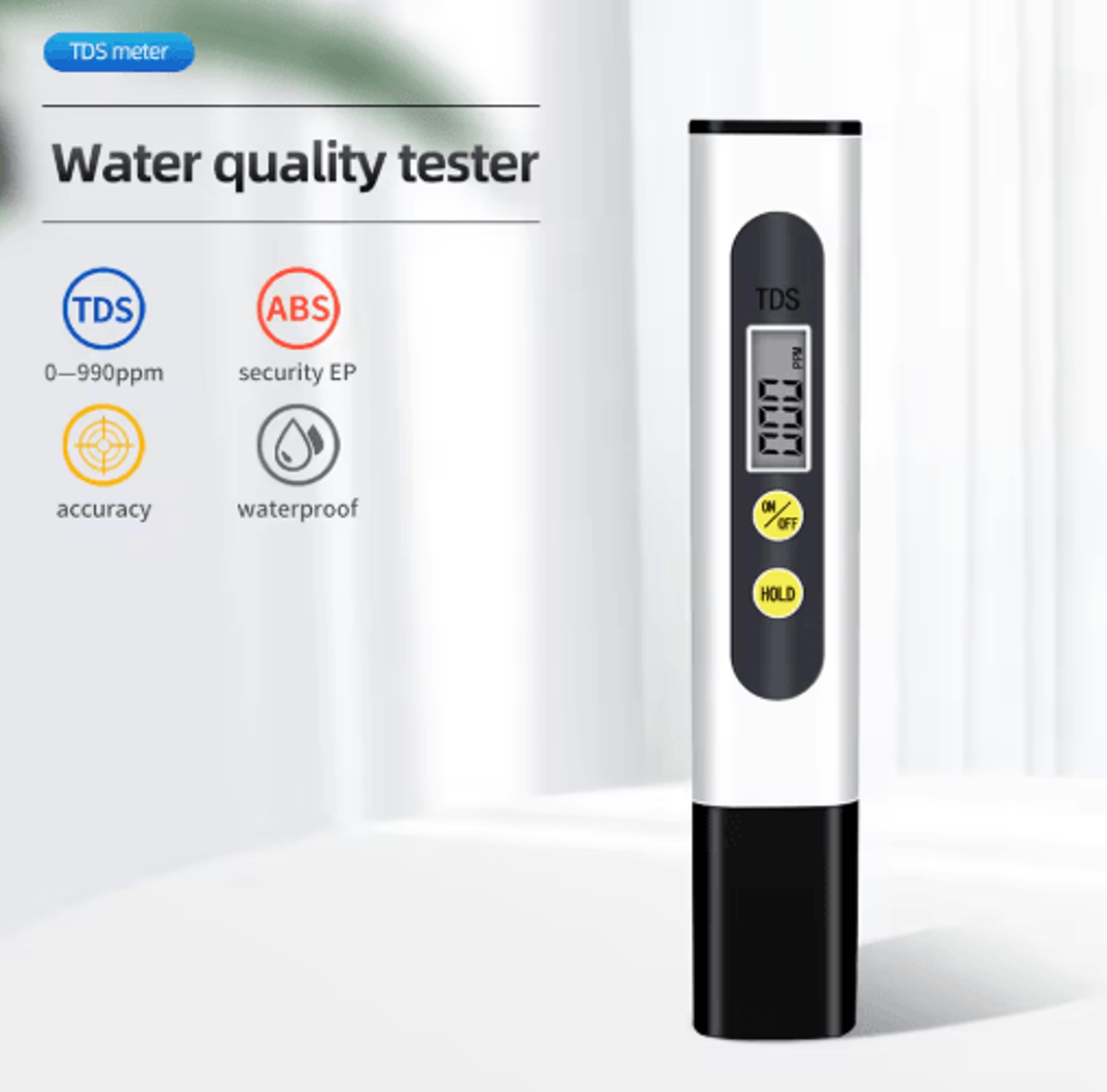 digital tds meter – 0–9999 ppm water quality & temperature tester