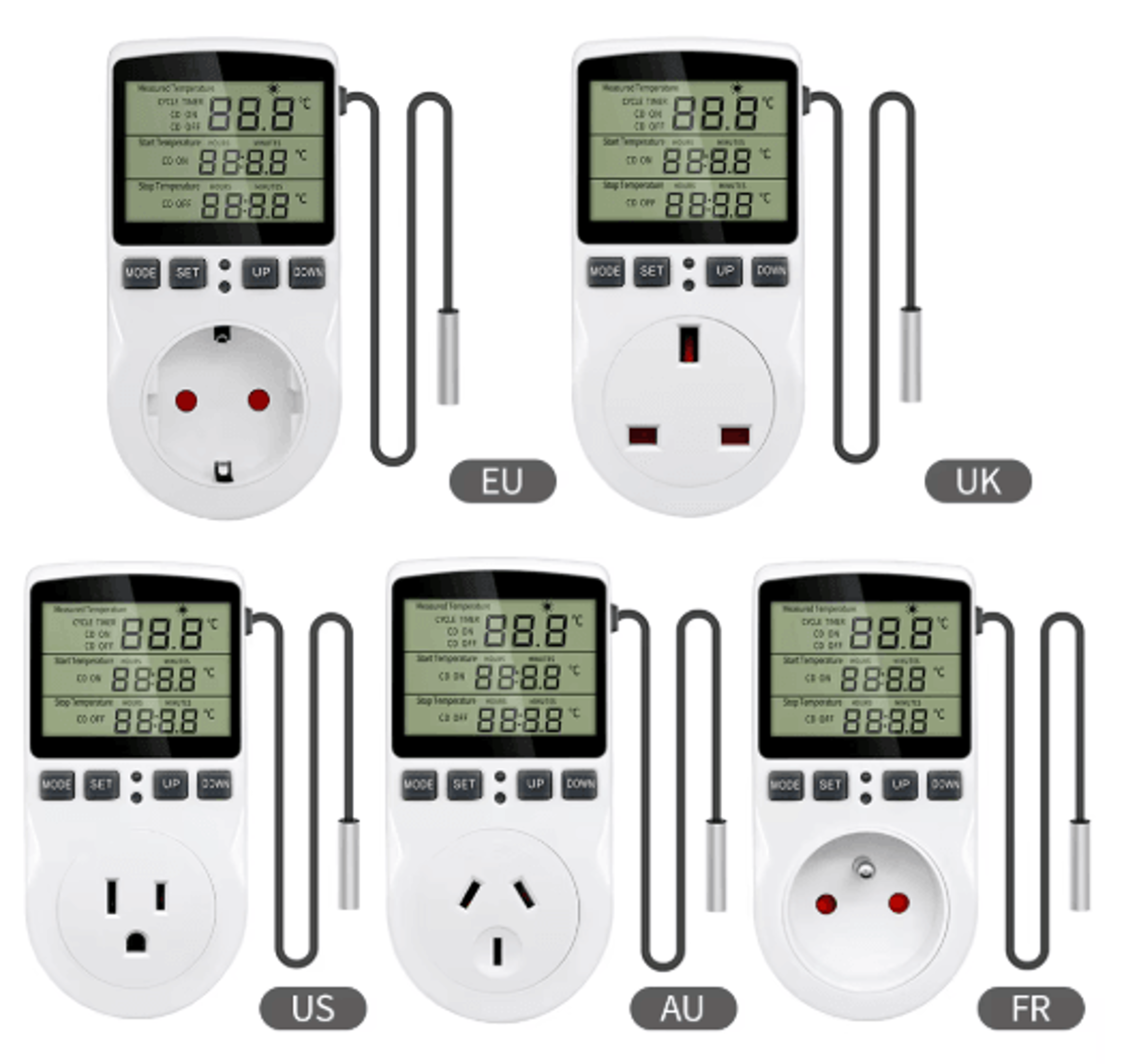 digital thermostat timer socket – heating & cooling temperature controller