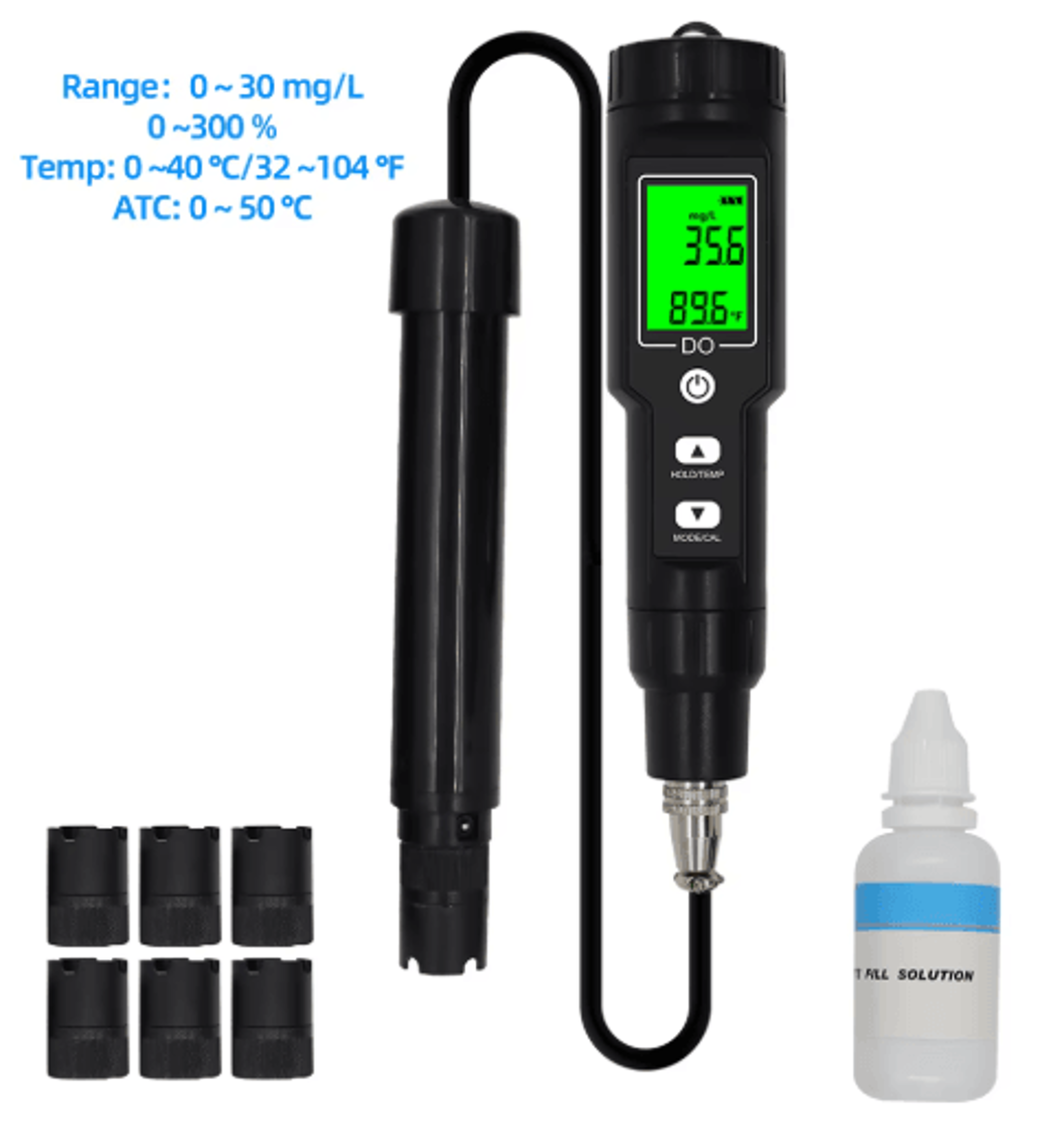 do9100 digital dissolved oxygen meter – waterproof water quality tester with atc