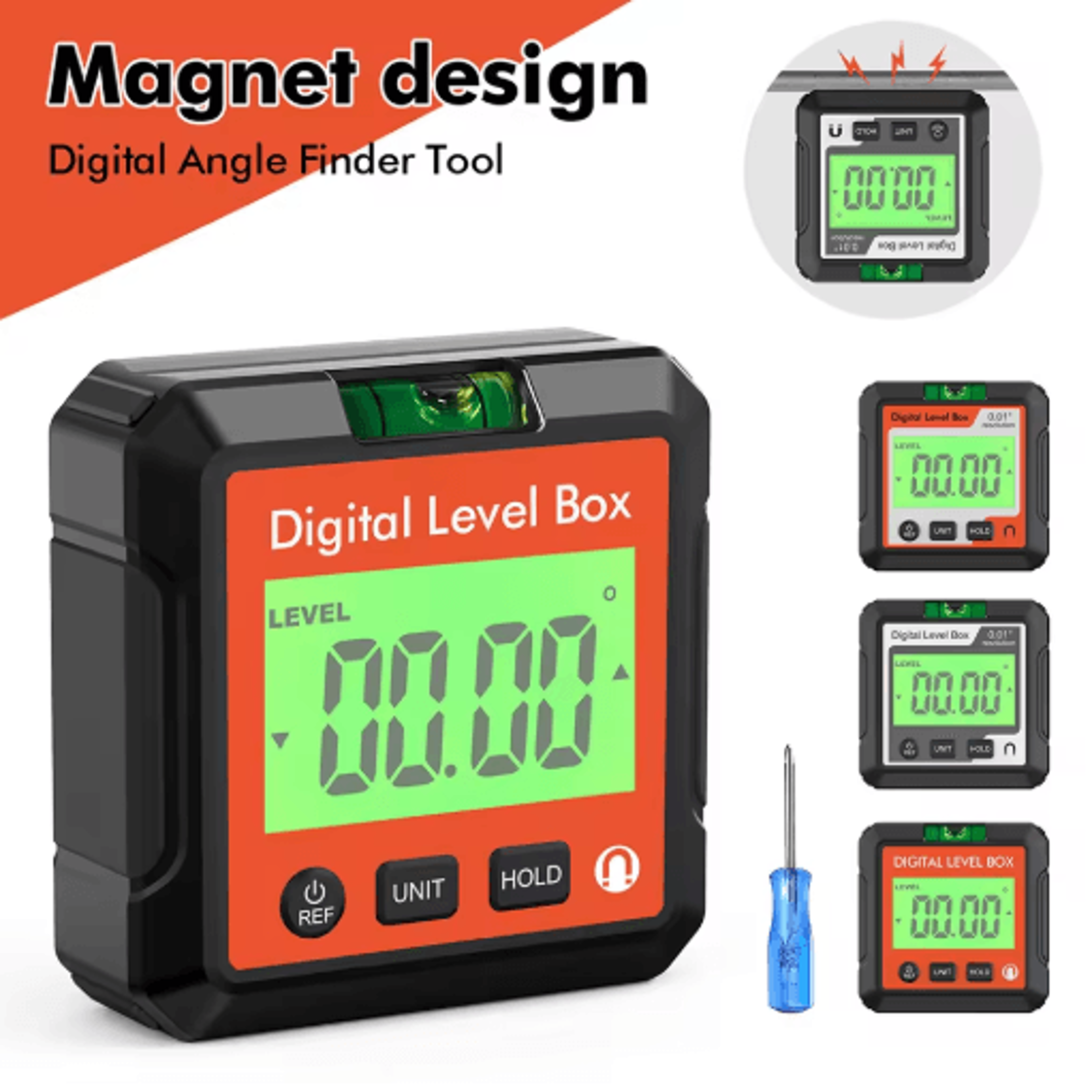 digital magnetic angle gauge – backlit protractor & inclinometer level
