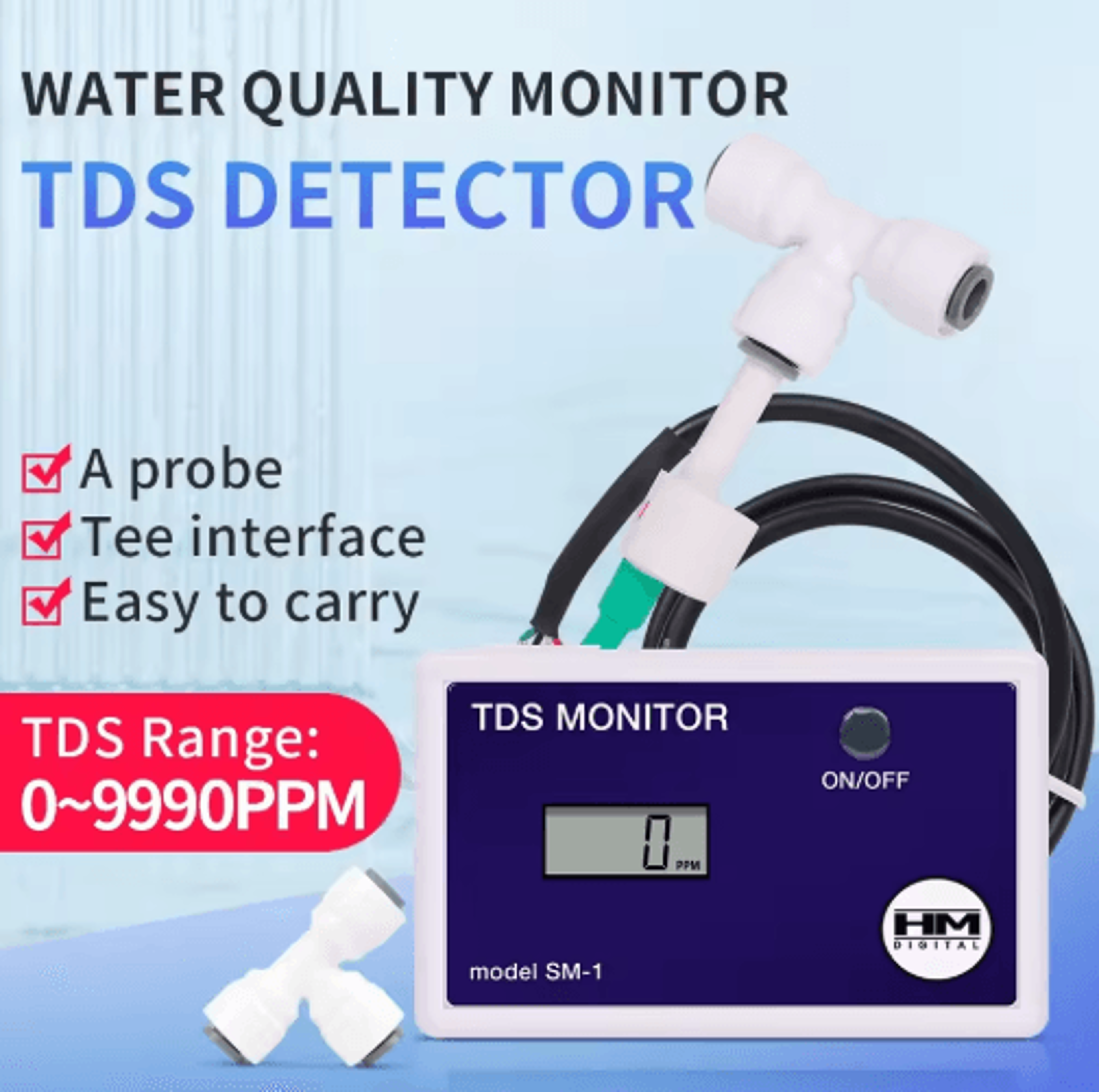 sm1/trm1 online tds meter – 0–9990 ppm digital water quality monitor
