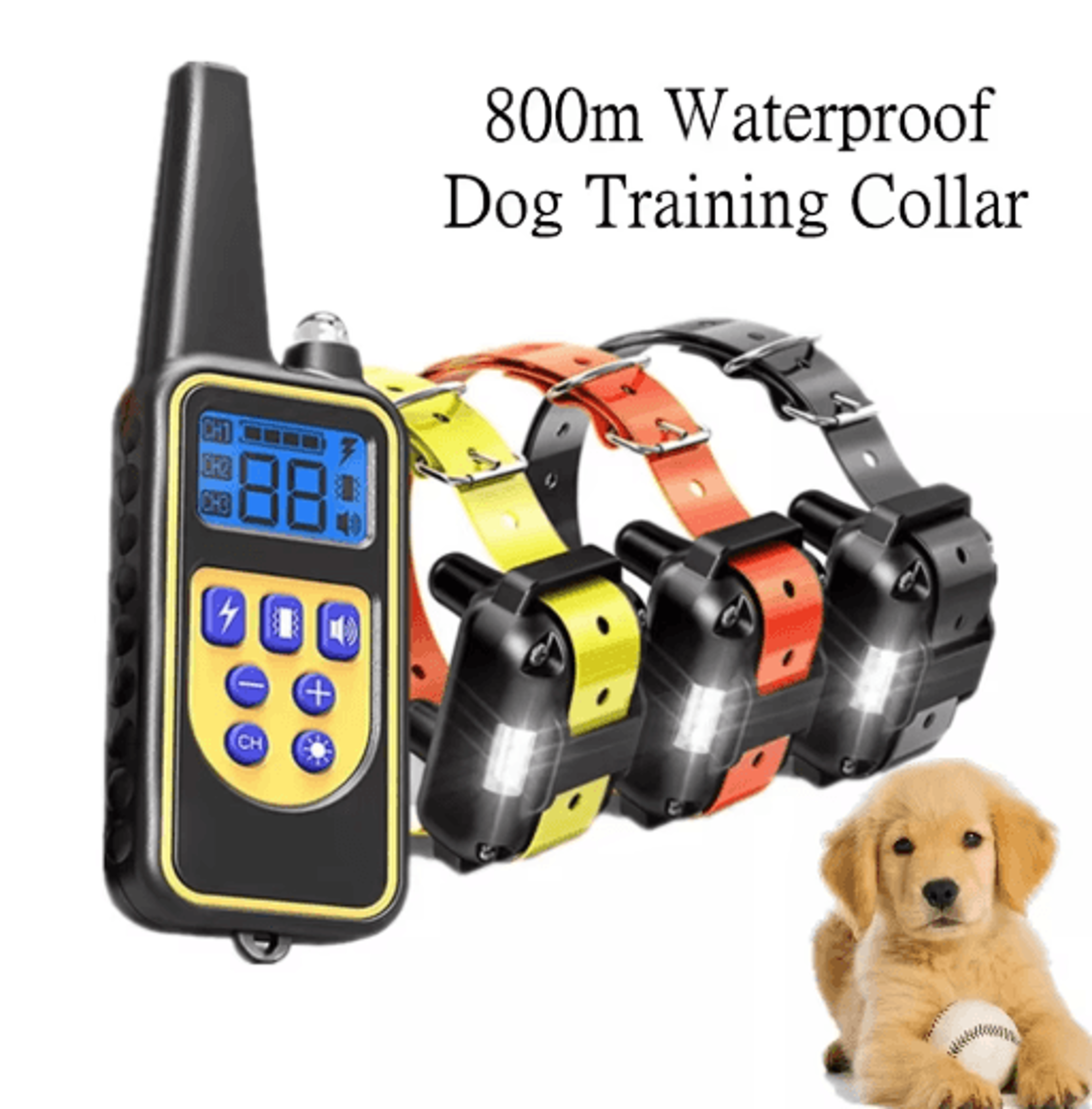 800m remote dog training collar – rechargeable waterproof collar with lcd display