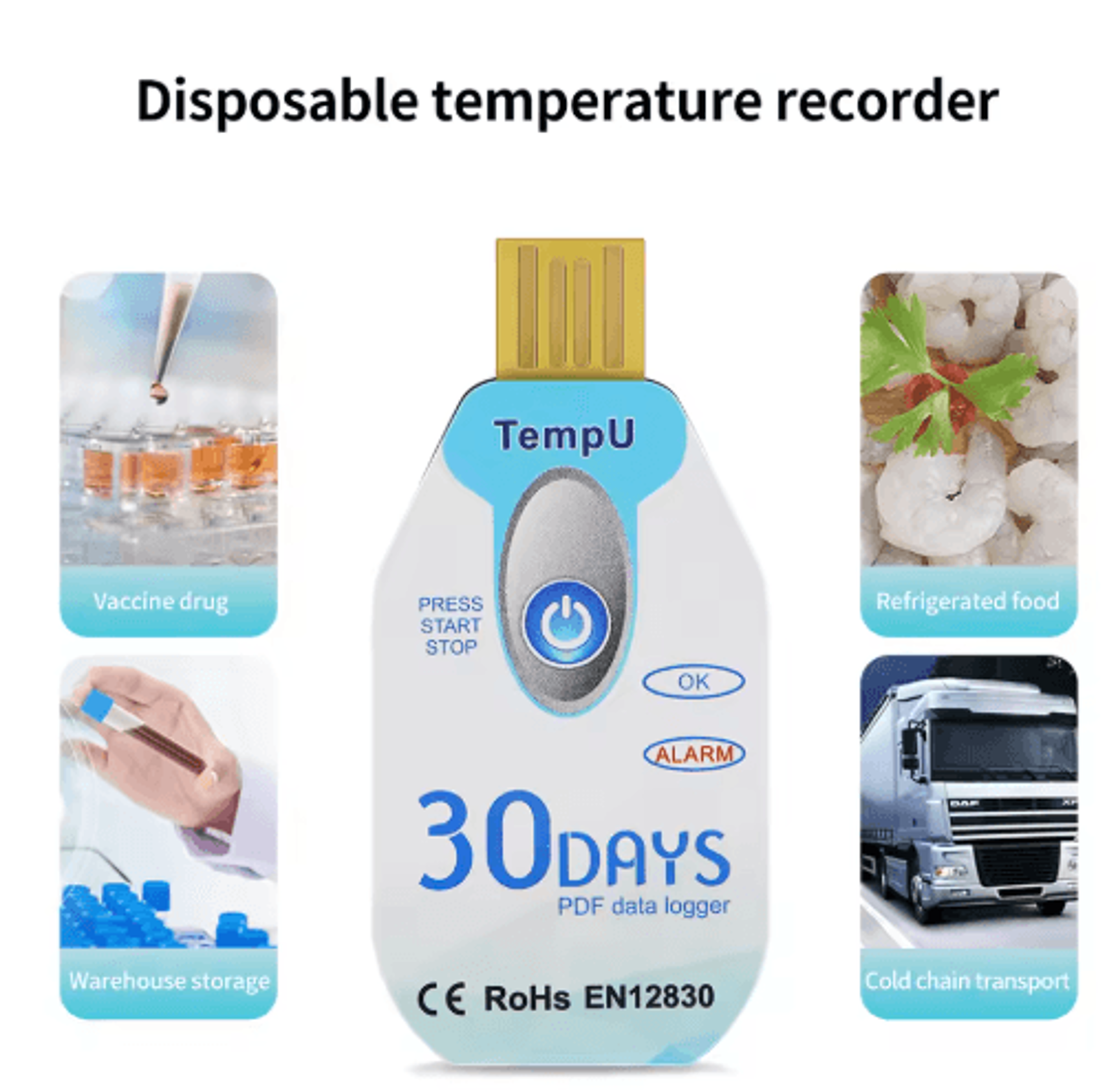 usb temperature & humidity data logger – 10,000-point pdf recorder