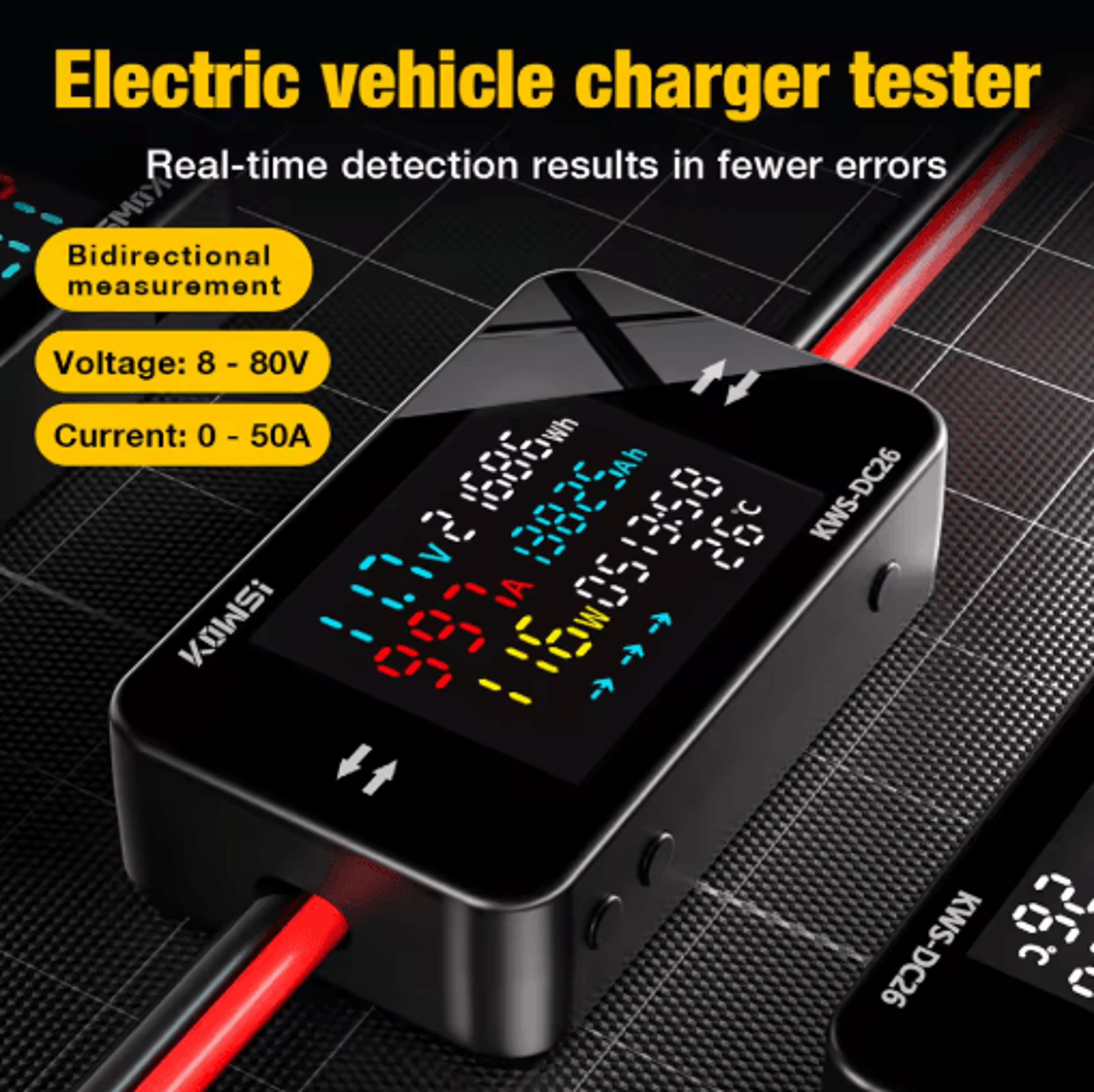 kws-dc26 battery charging tester – digital dc power & energy monitor