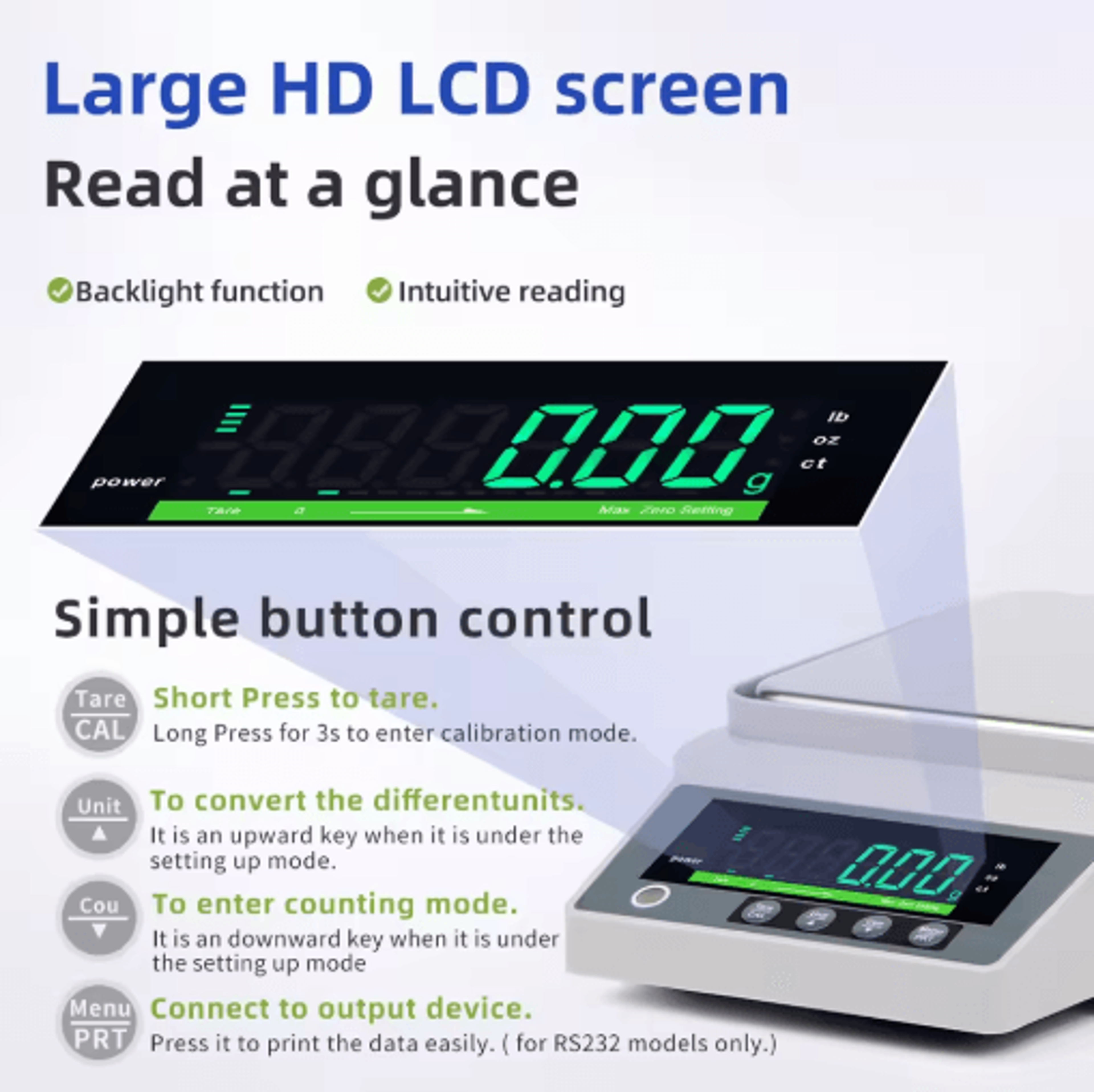 lcd electronic balance scale – precision kitchen & household weighing scale