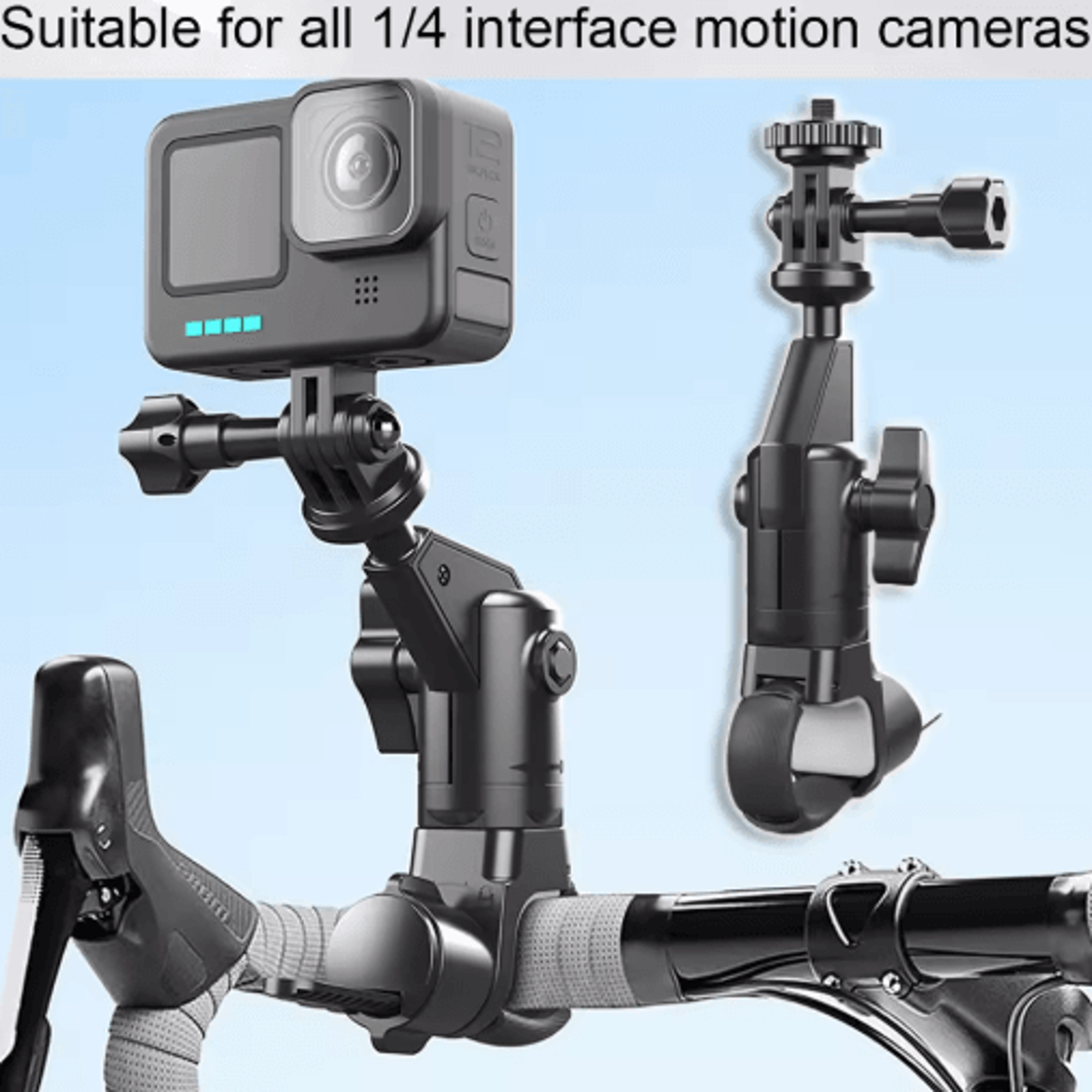 action camera handlebar mount – motorcycle & bicycle mirror bracket